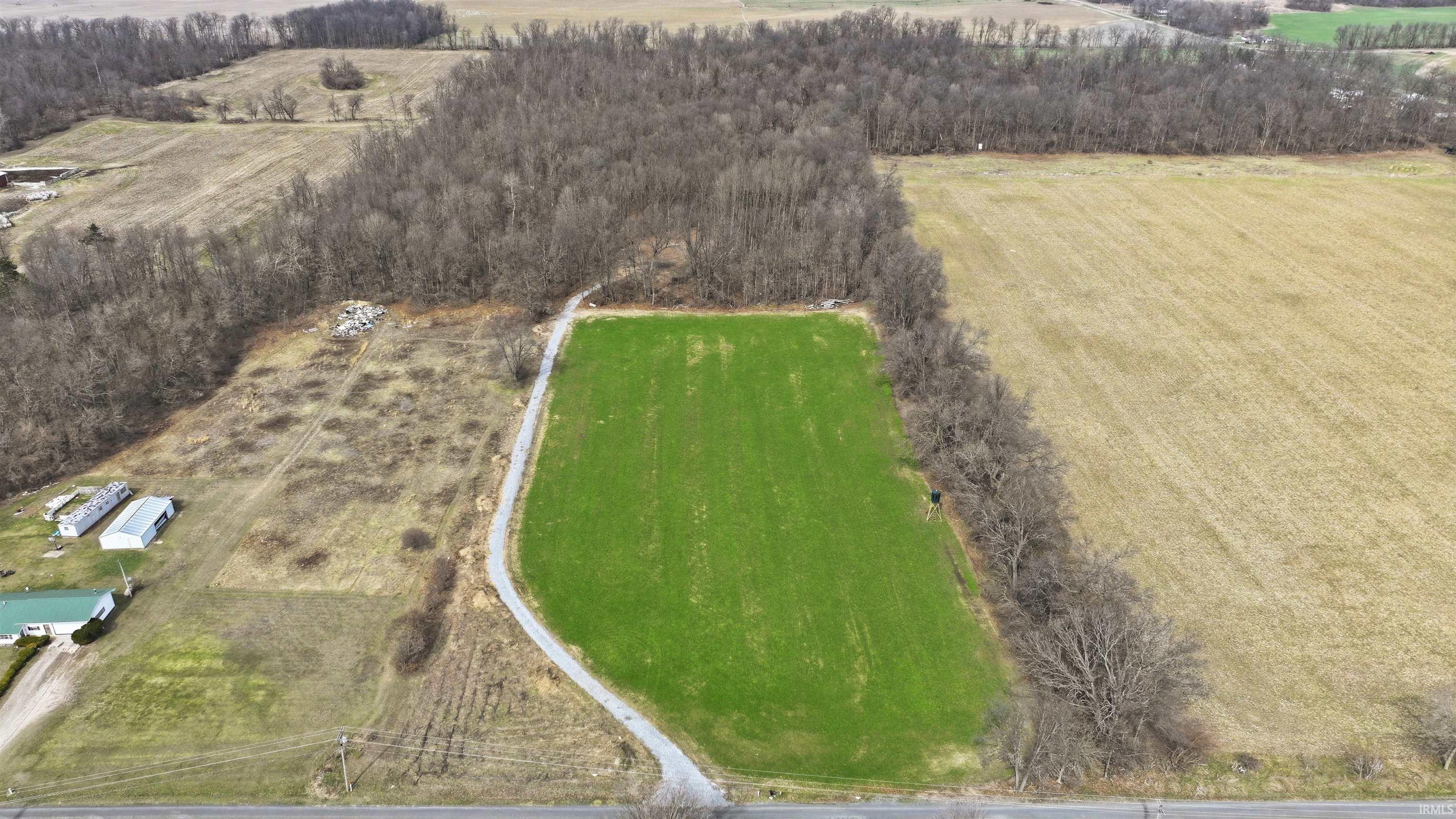 Aerial view of sparsely populated area