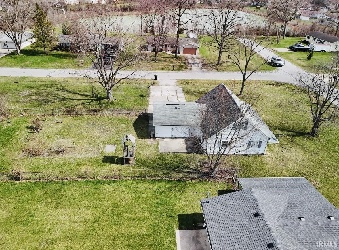 Aerial perspective of suburban area