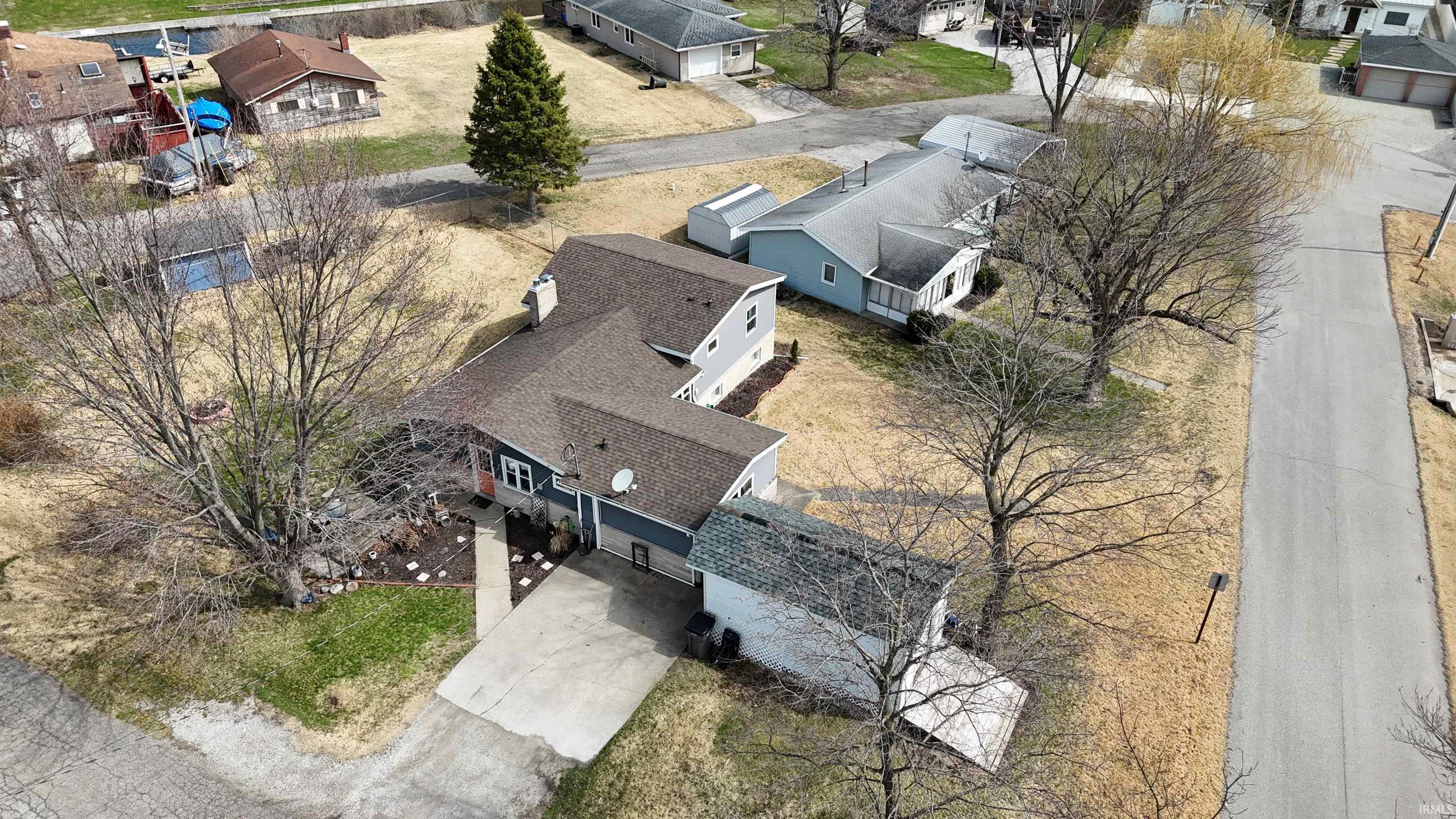 Aerial view of residential area