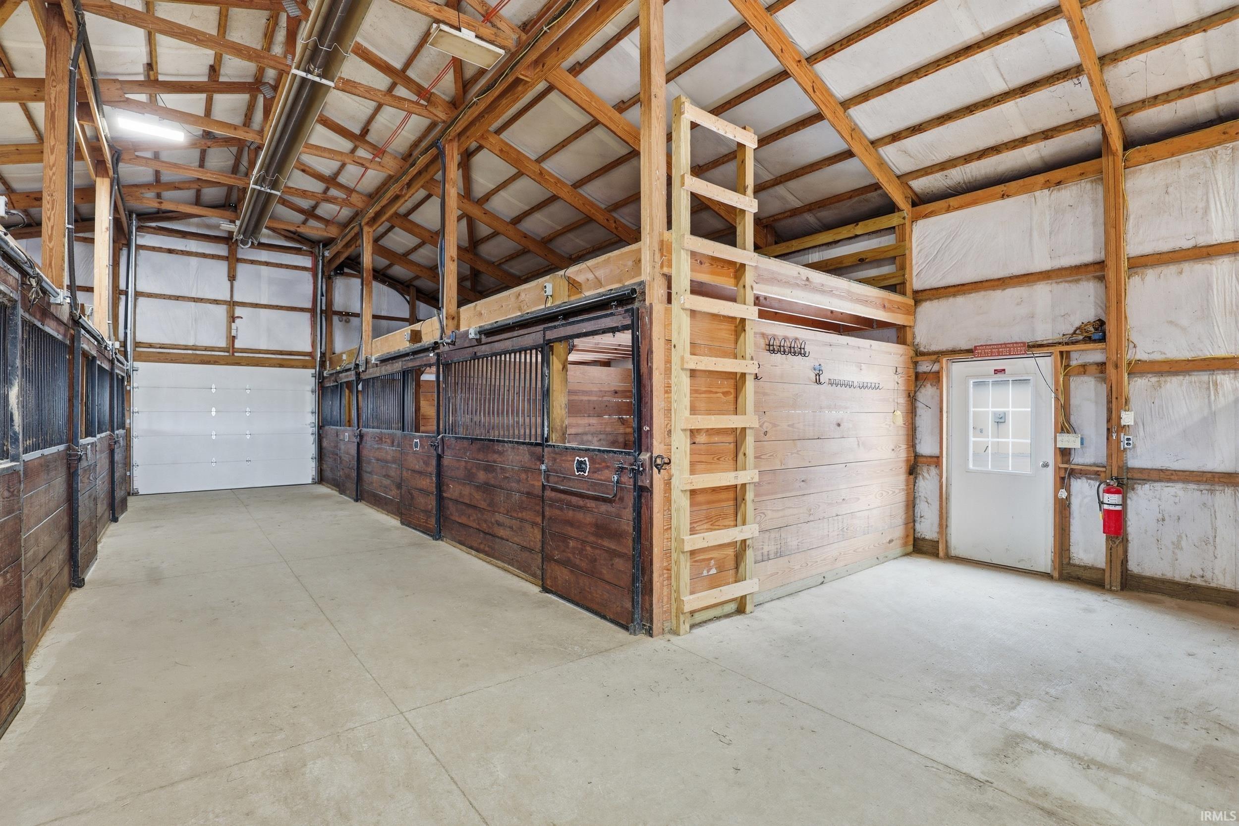 View of horse barn