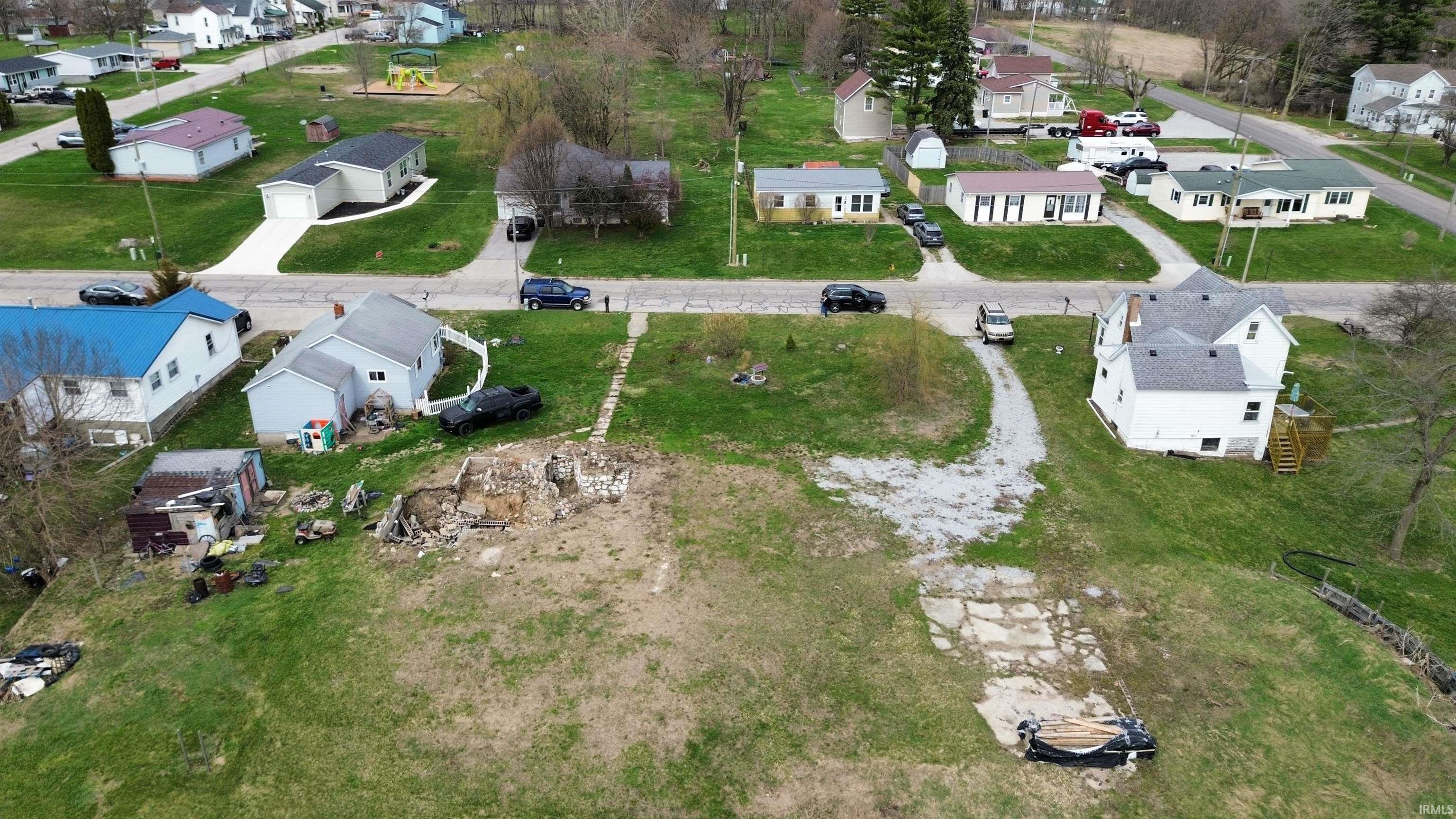 Aerial view of residential area
