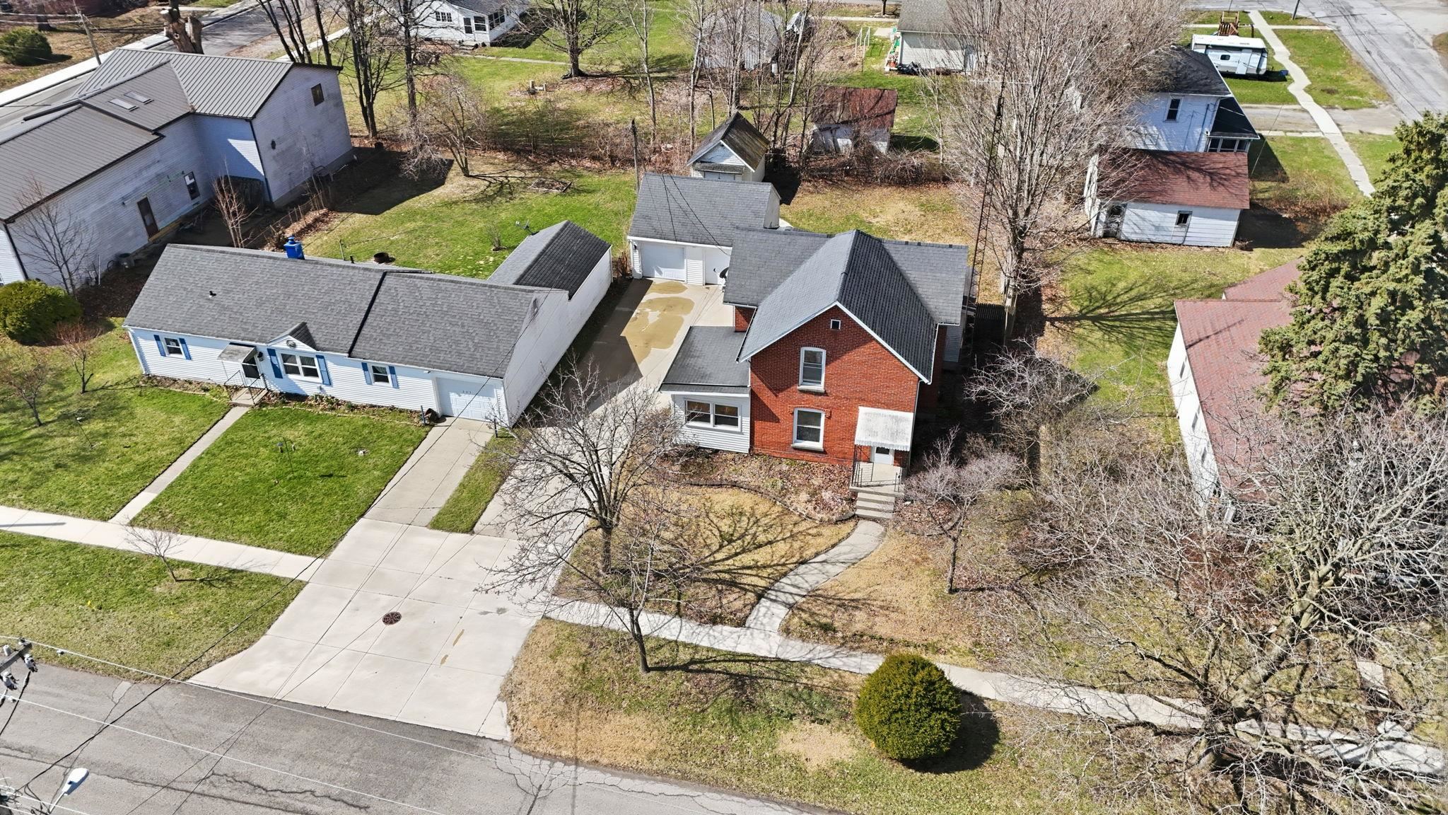 Aerial view of residential area