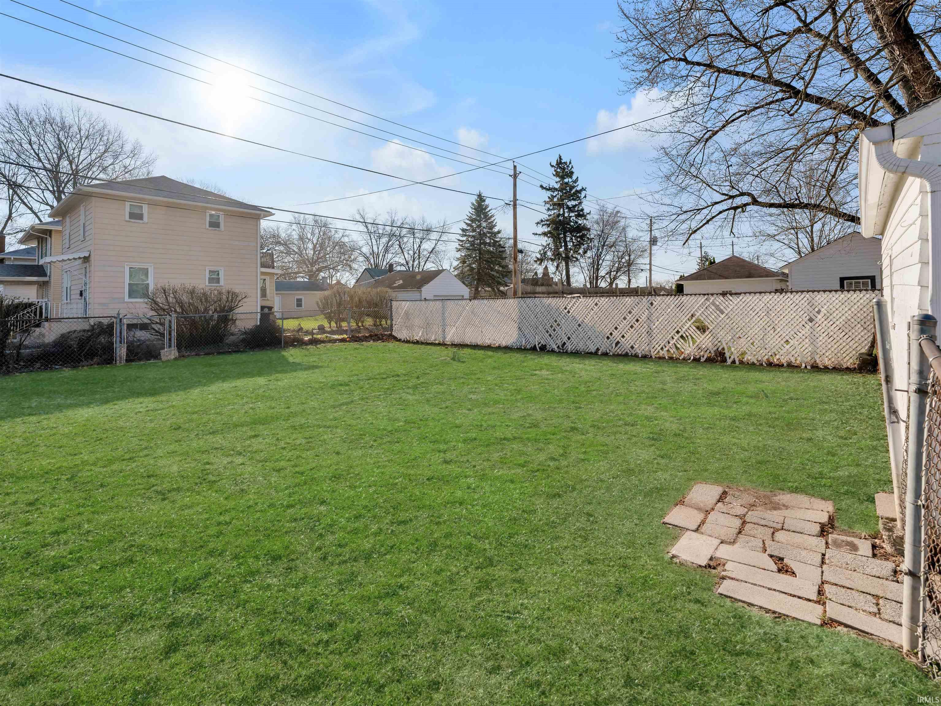 View of fenced backyard