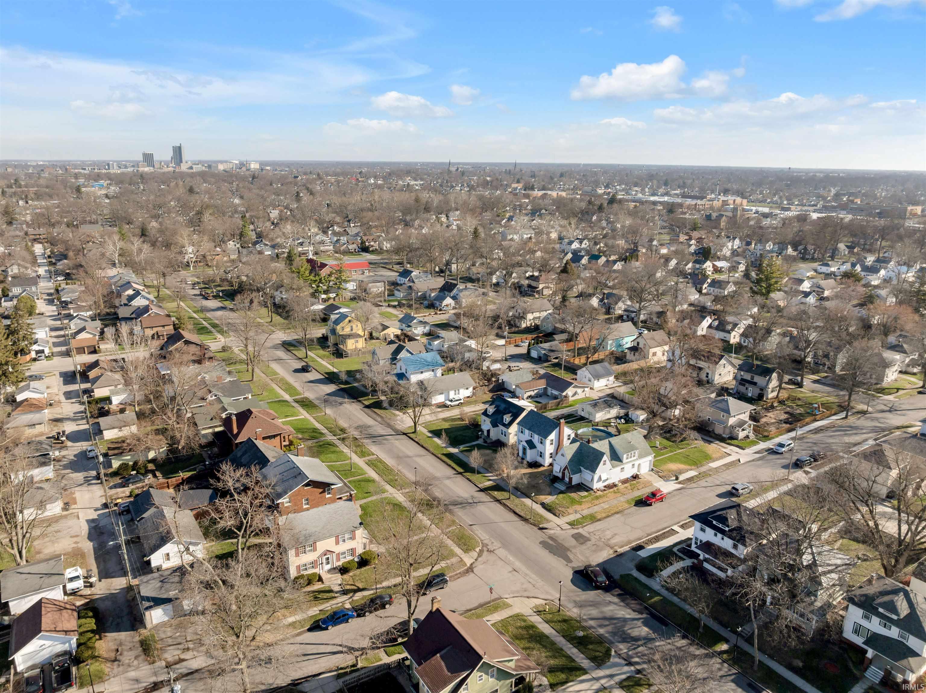 Aerial view of residential area