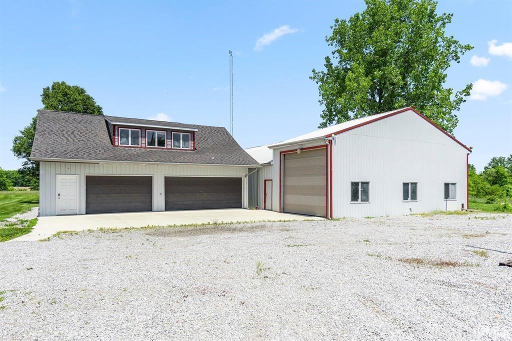 View of detached garage
