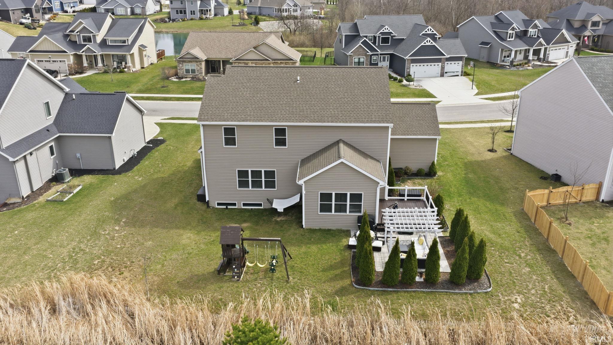 Aerial view of residential area