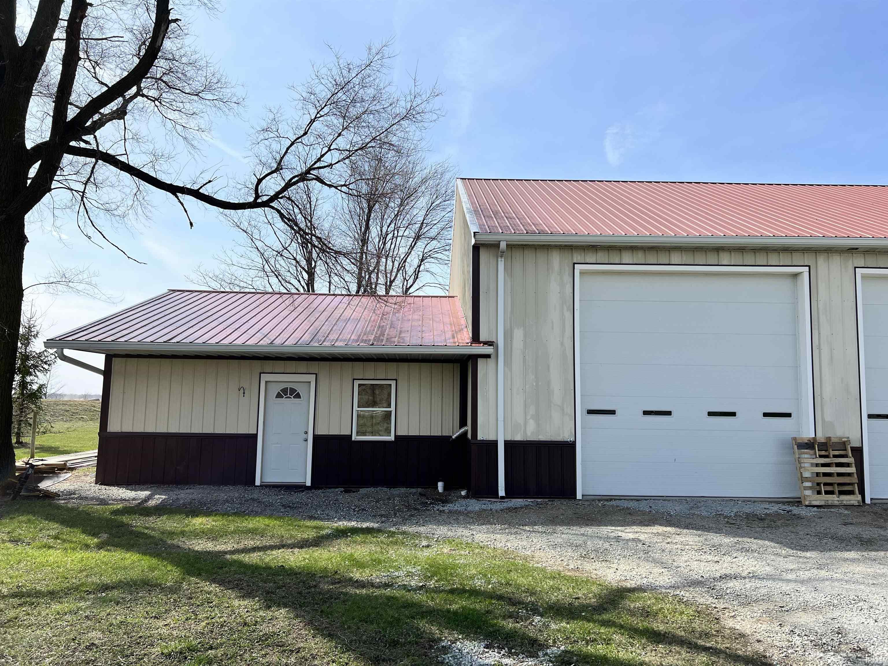 View of detached garage