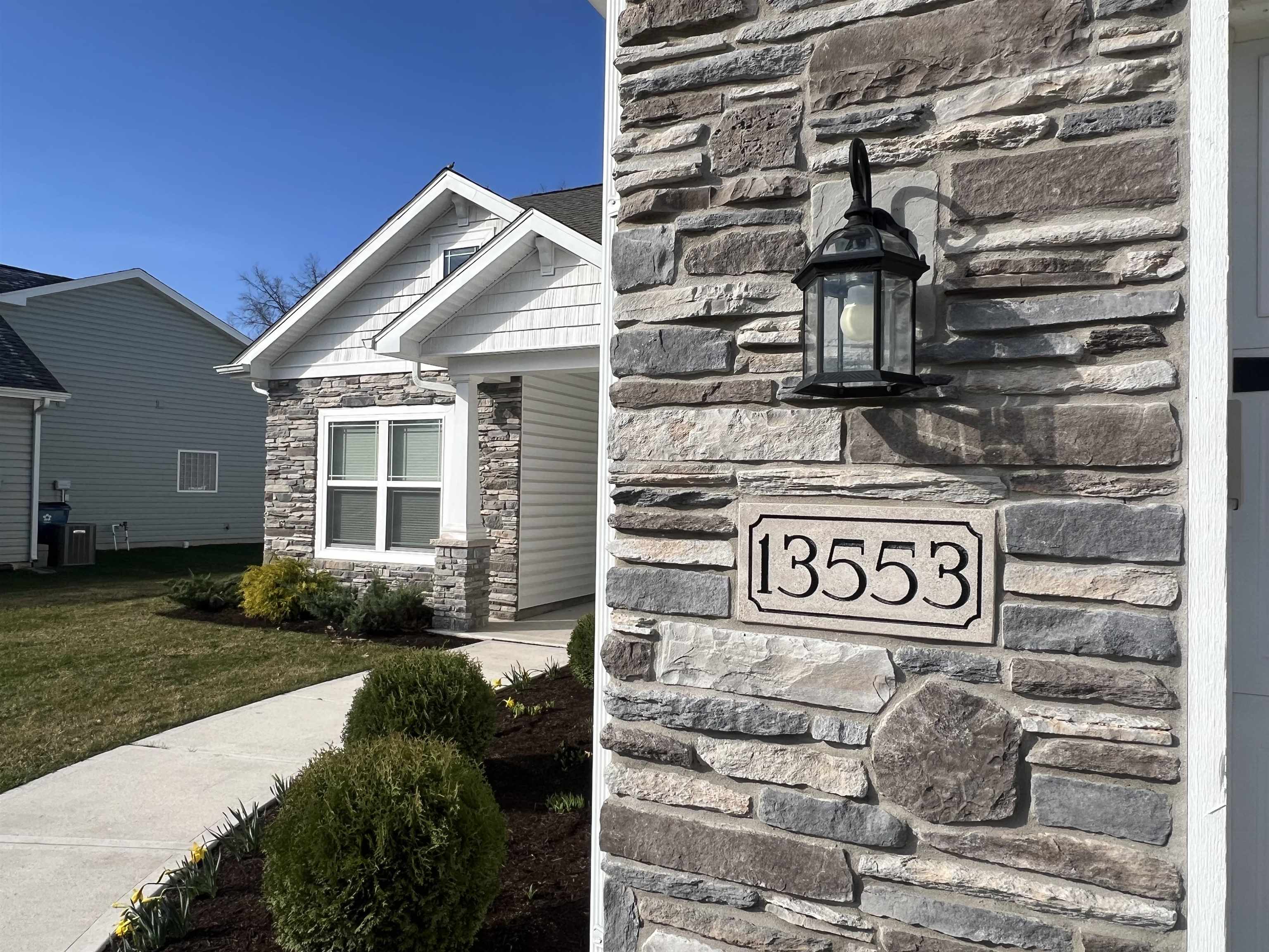 Exterior view of stone siding