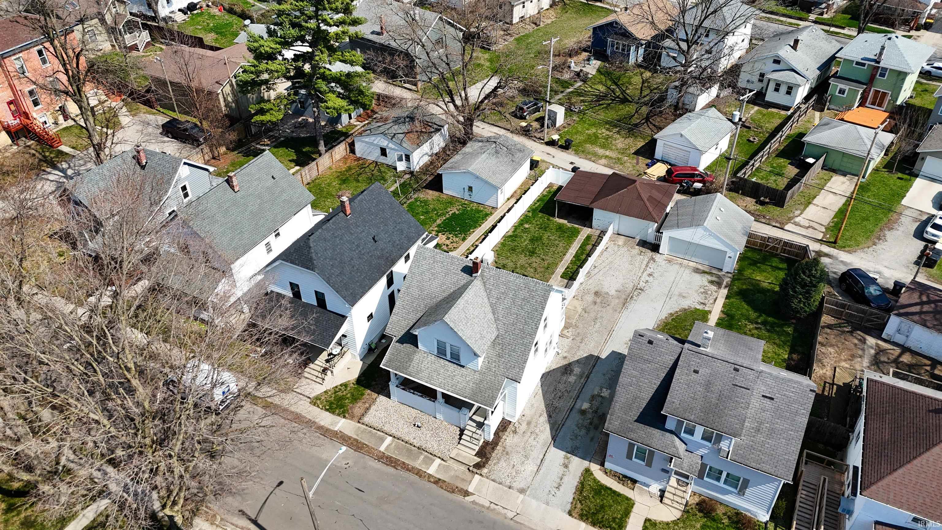 Aerial view of residential area