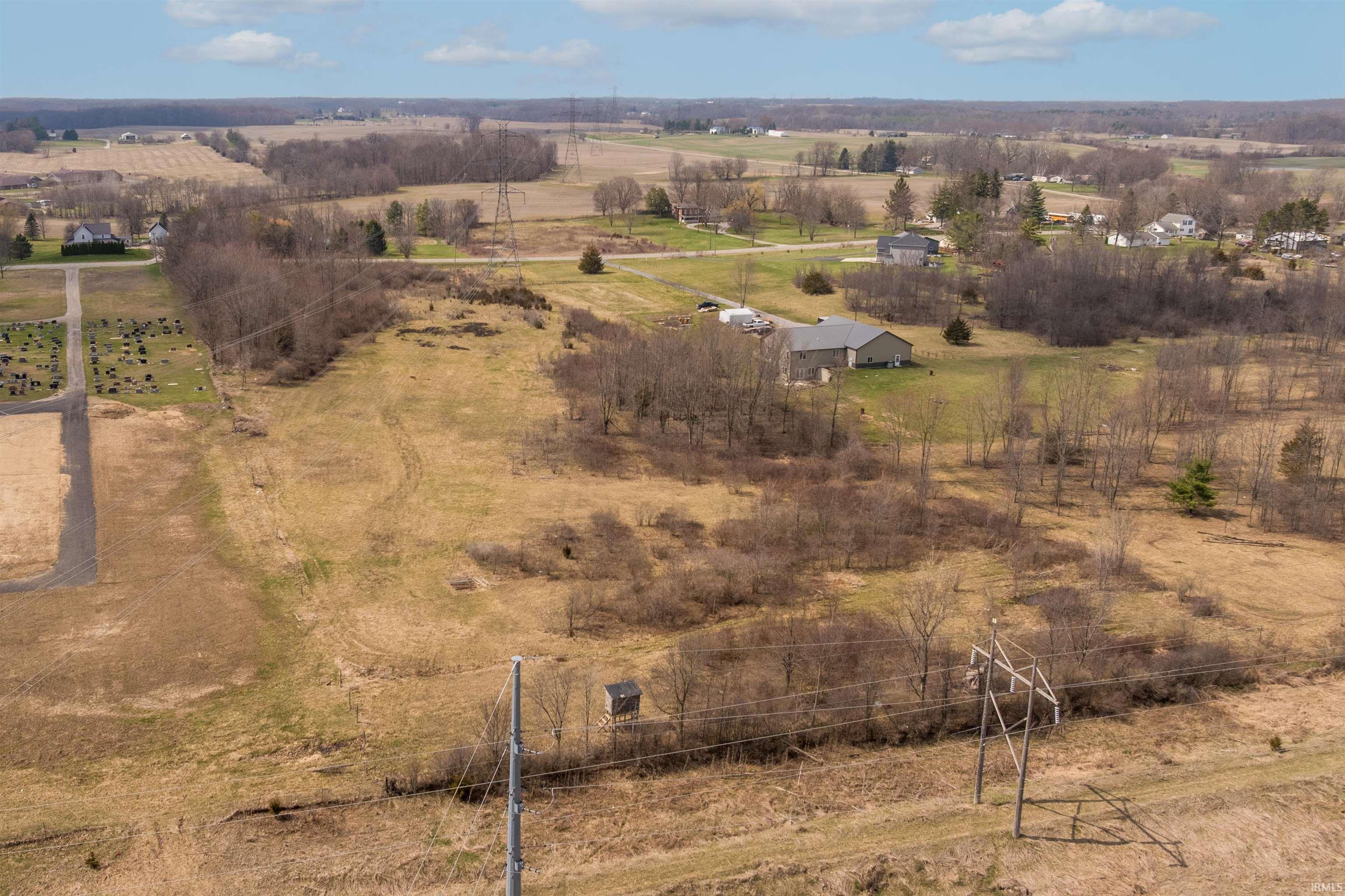 Aerial view of sparsely populated area