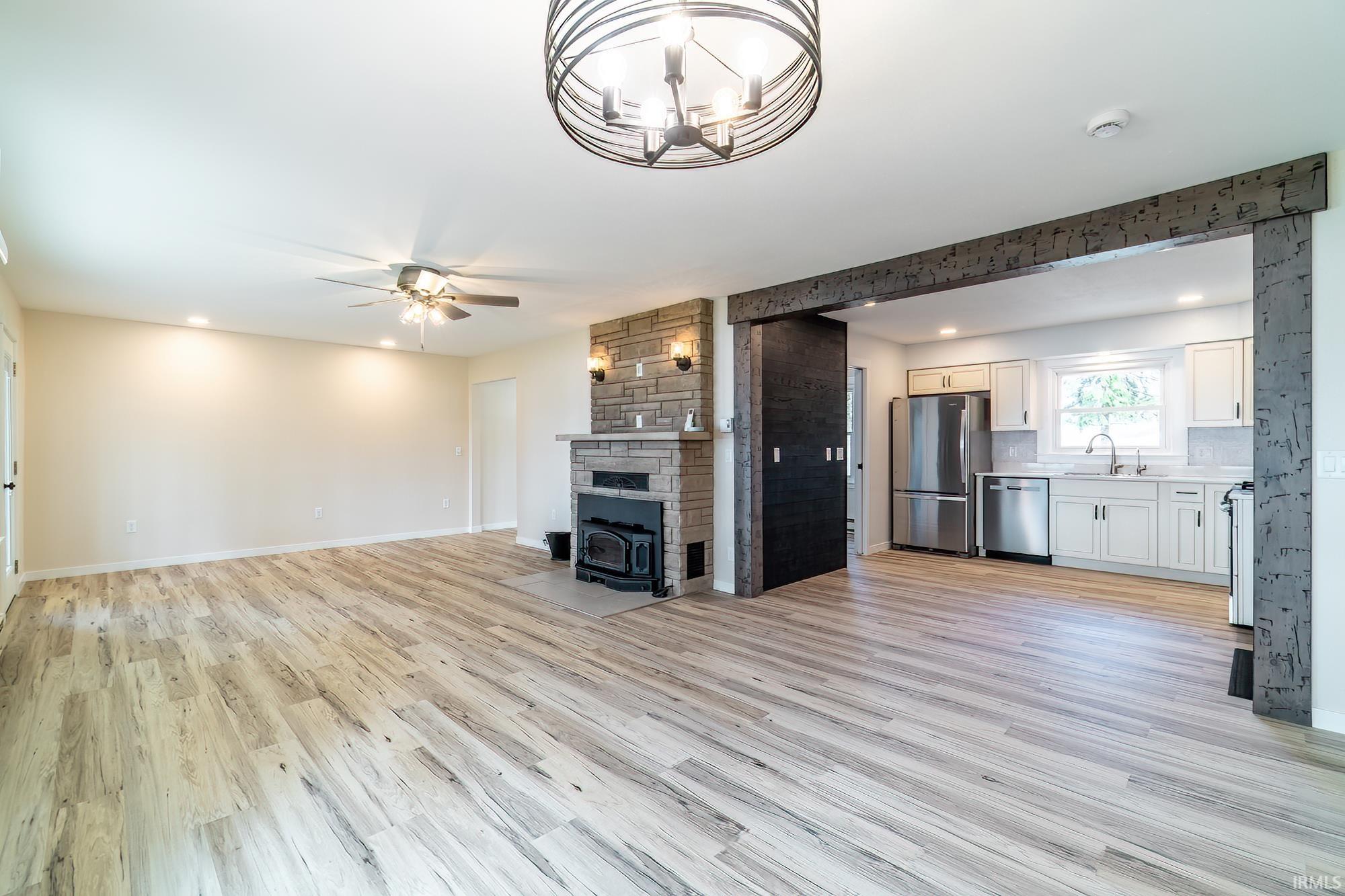 Views of lake from dining room off of kitchen