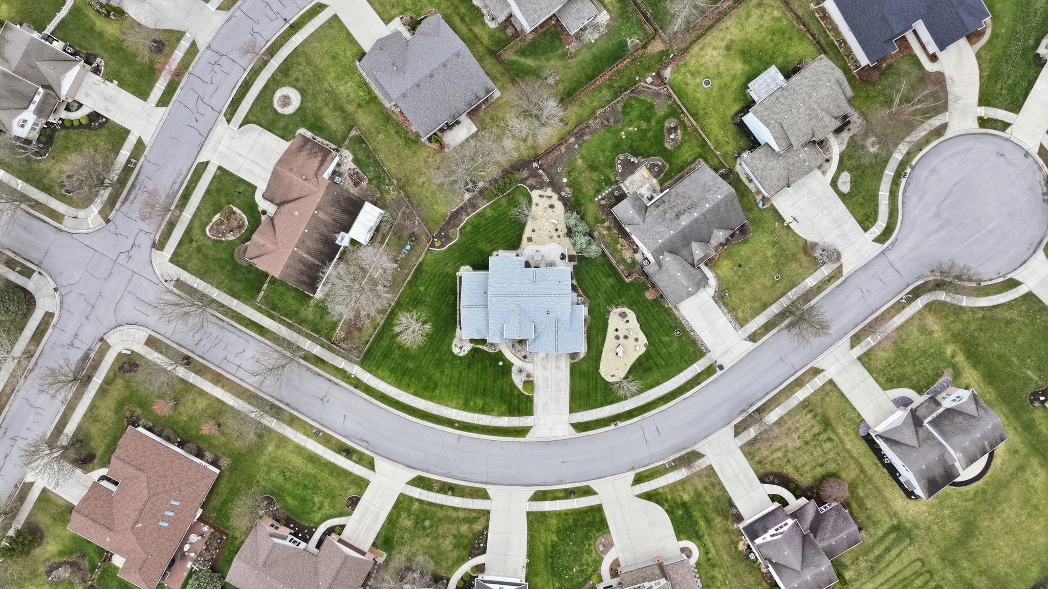 Aerial view of residential area