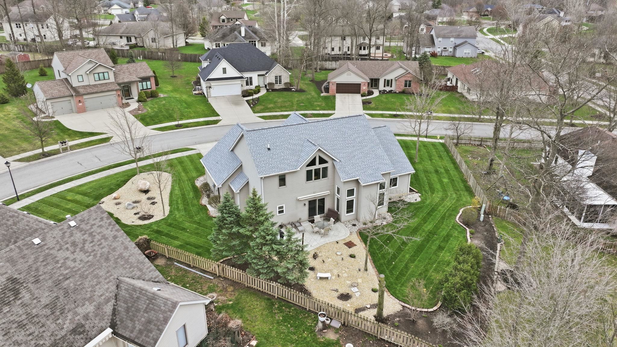 Aerial view of residential area