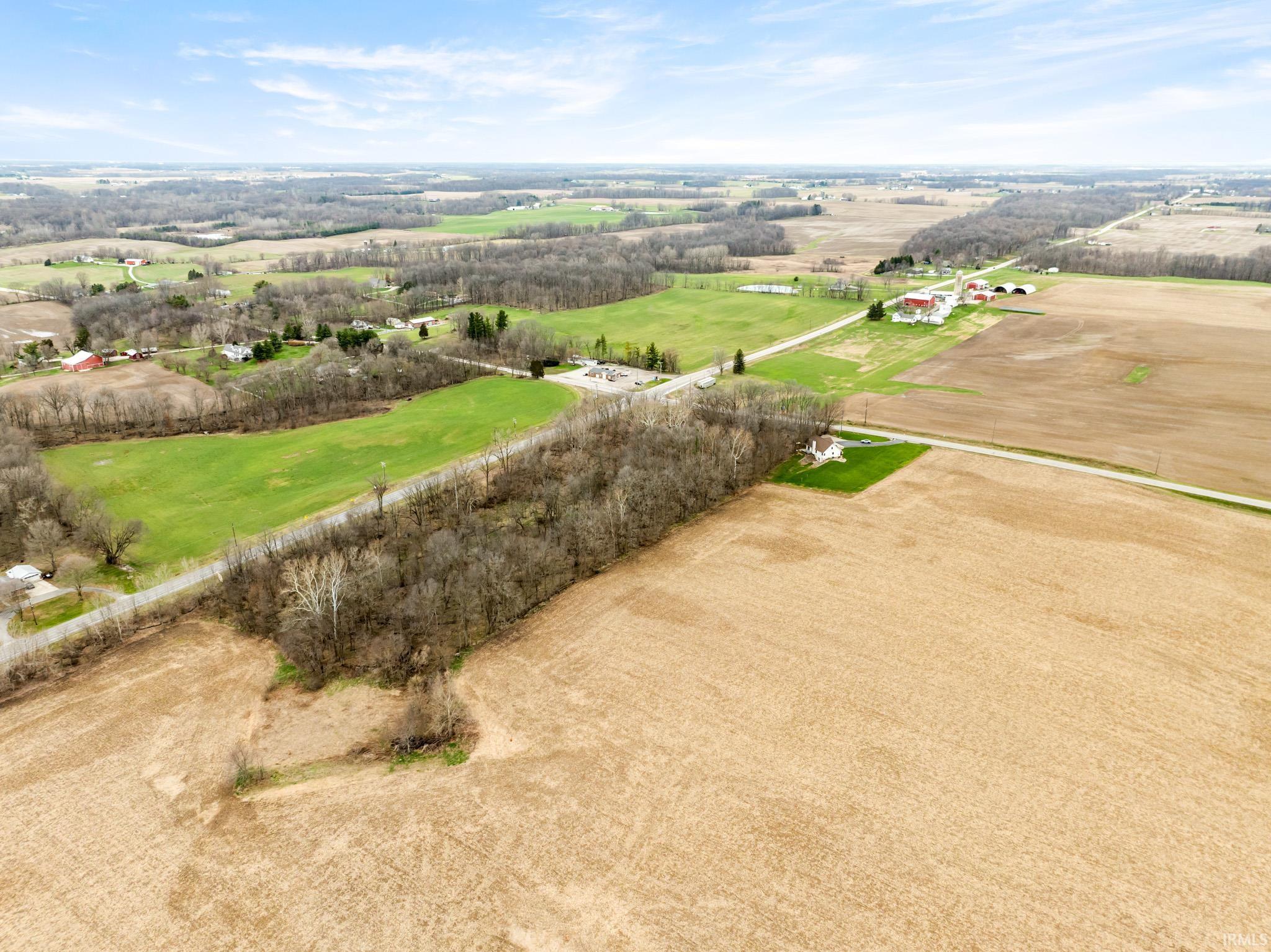Aerial view of sparsely populated area