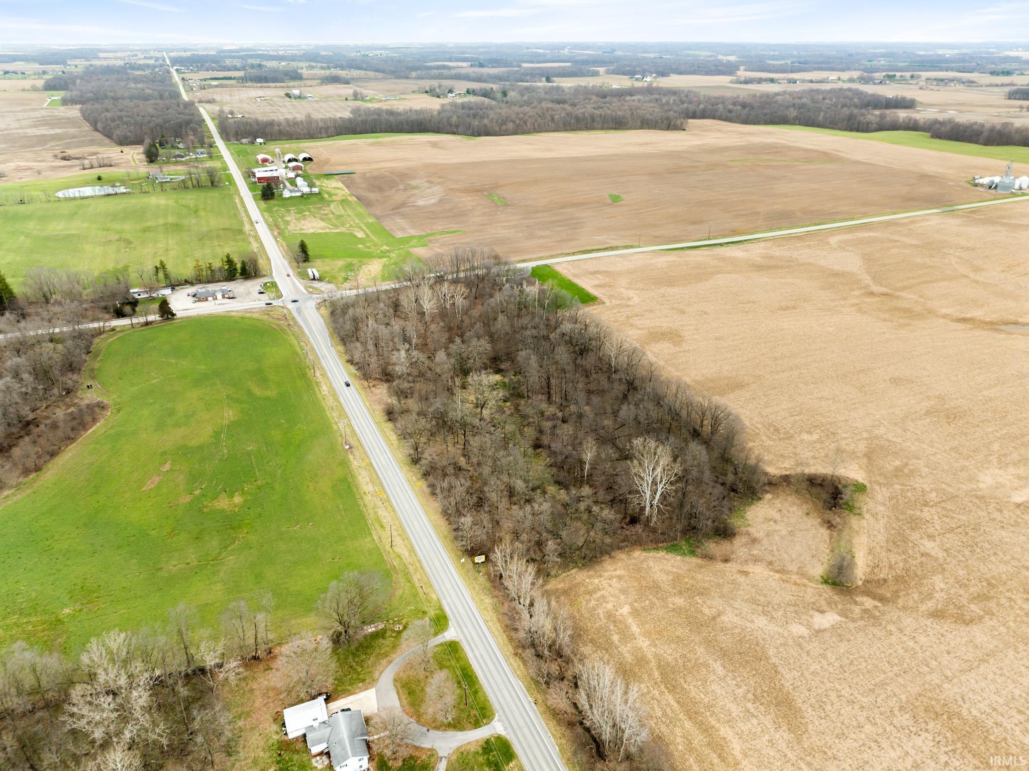 Overview of rural landscape with abundant farmland