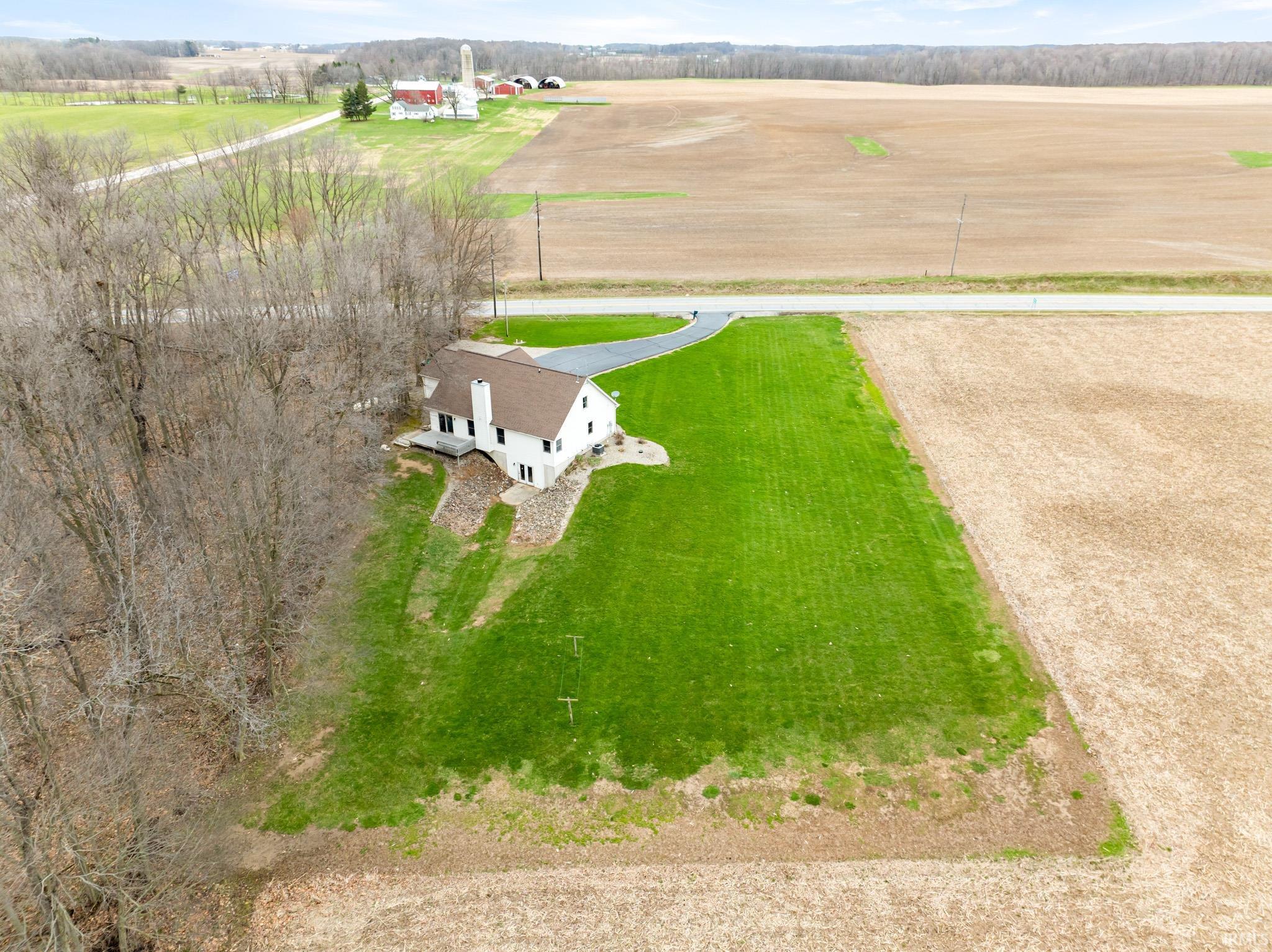 Aerial view of sparsely populated area