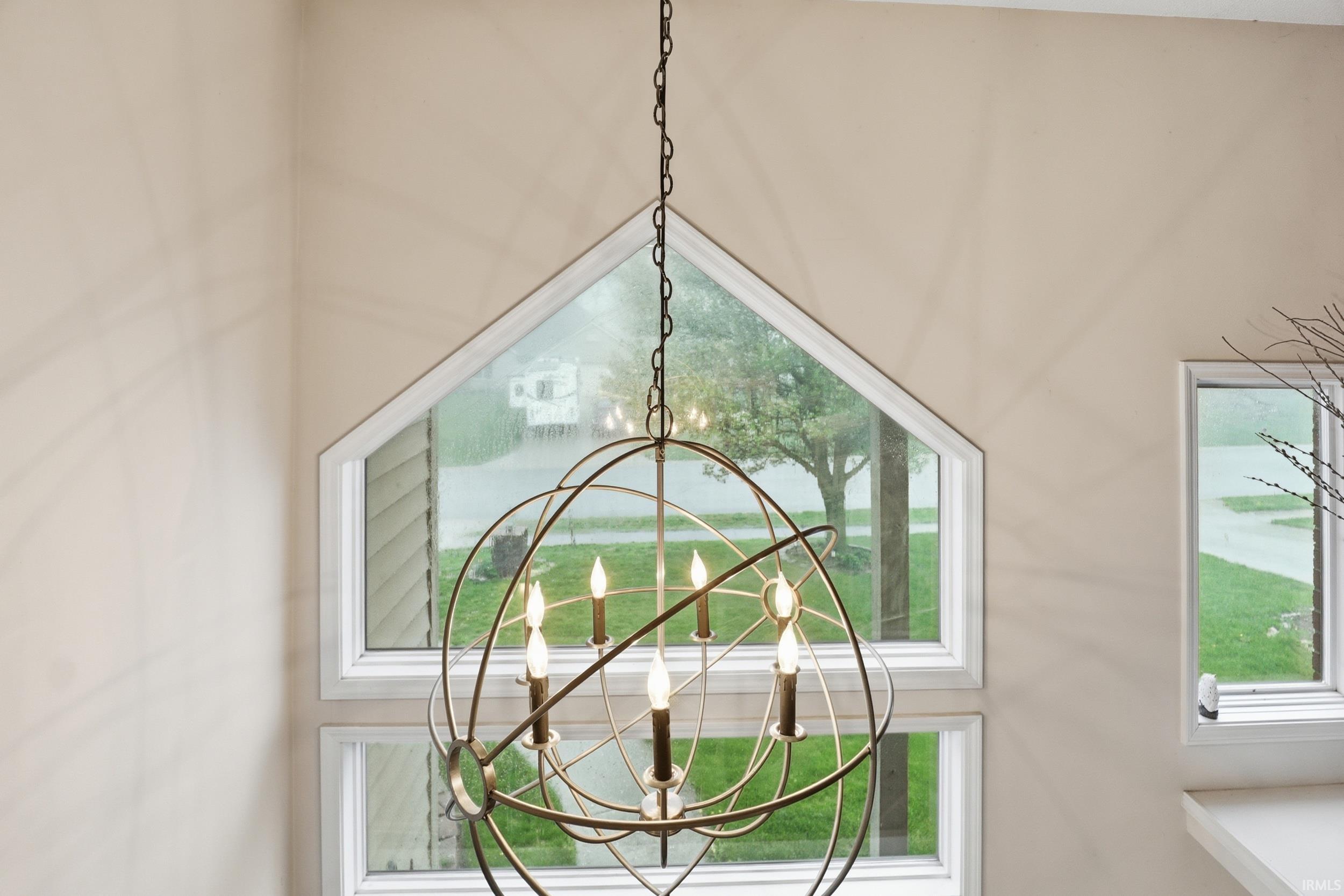 Detailed view of suspended lighting