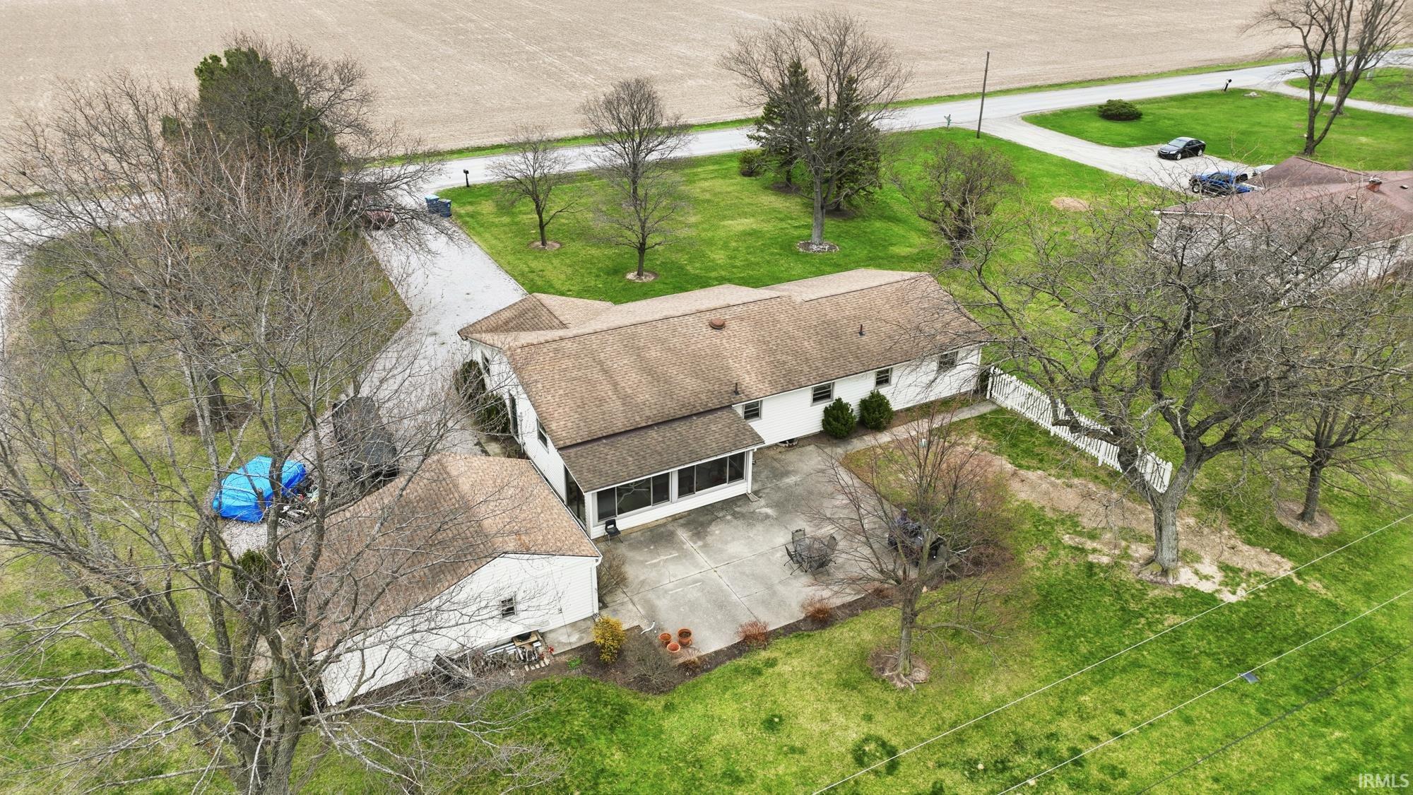 Aerial view of sparsely populated area