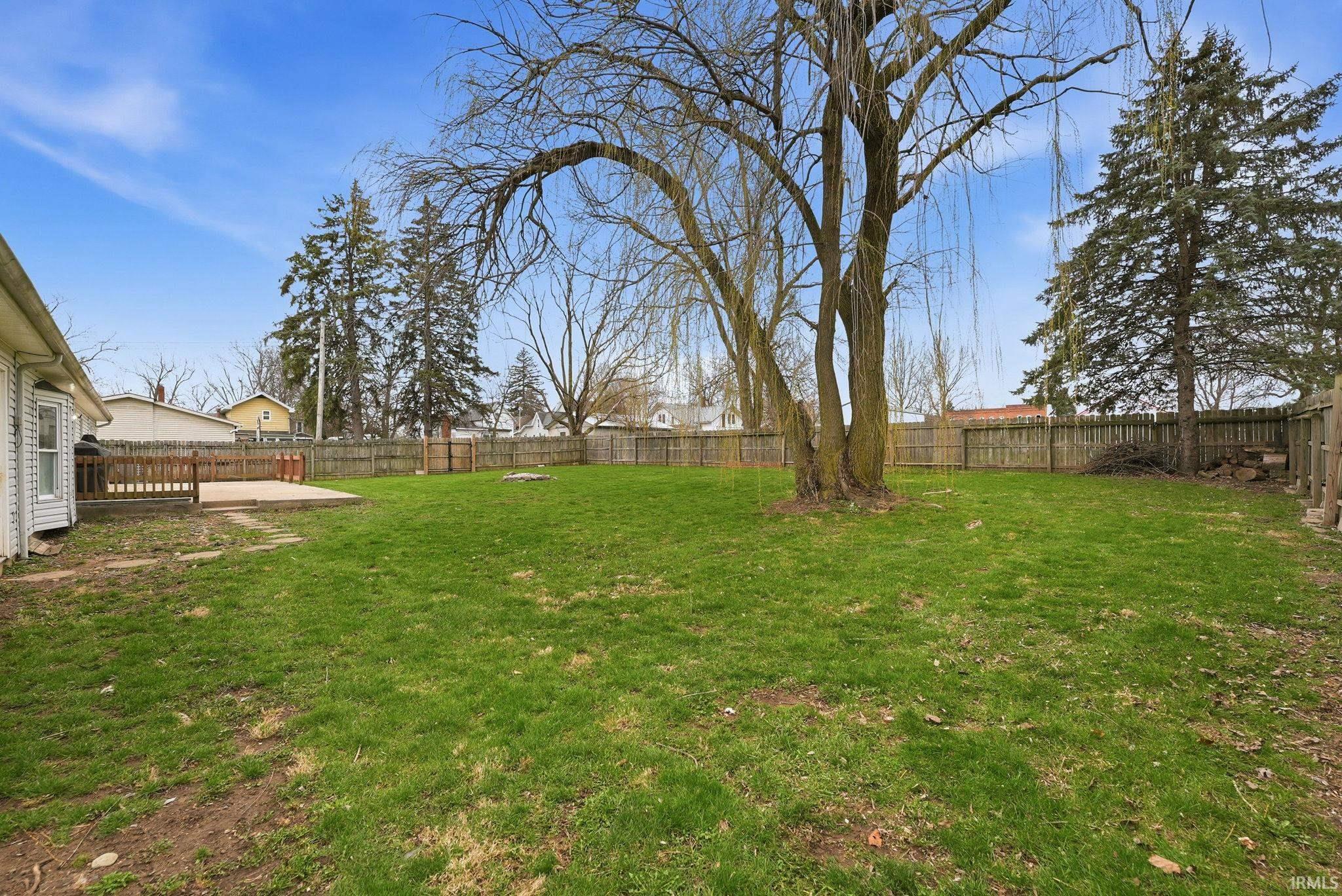 View of fenced backyard