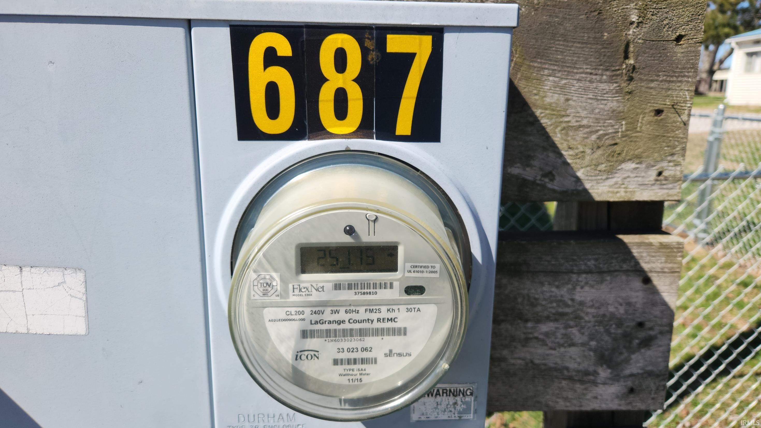 Exterior view of electric meter and electric panel