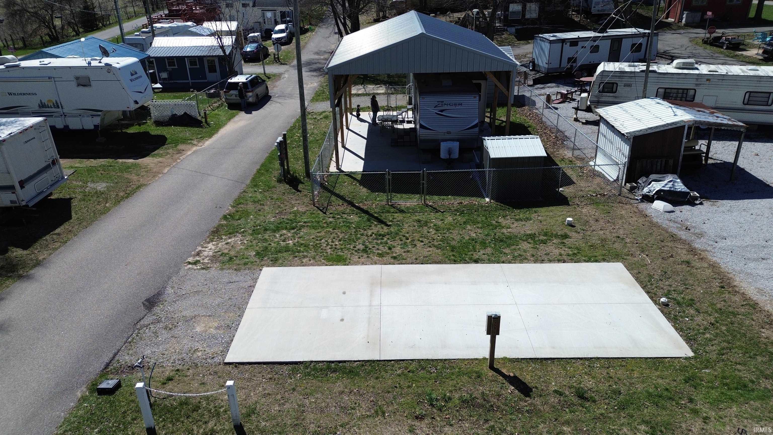 Aerial view of residential area