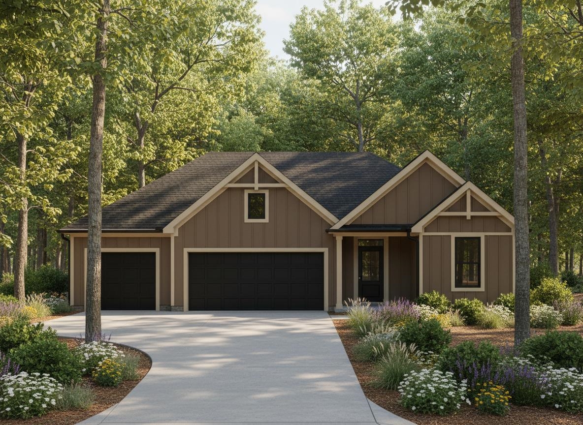 Craftsman-style house with board and batten siding, concrete driveway, roof with shingles, and an attached garage