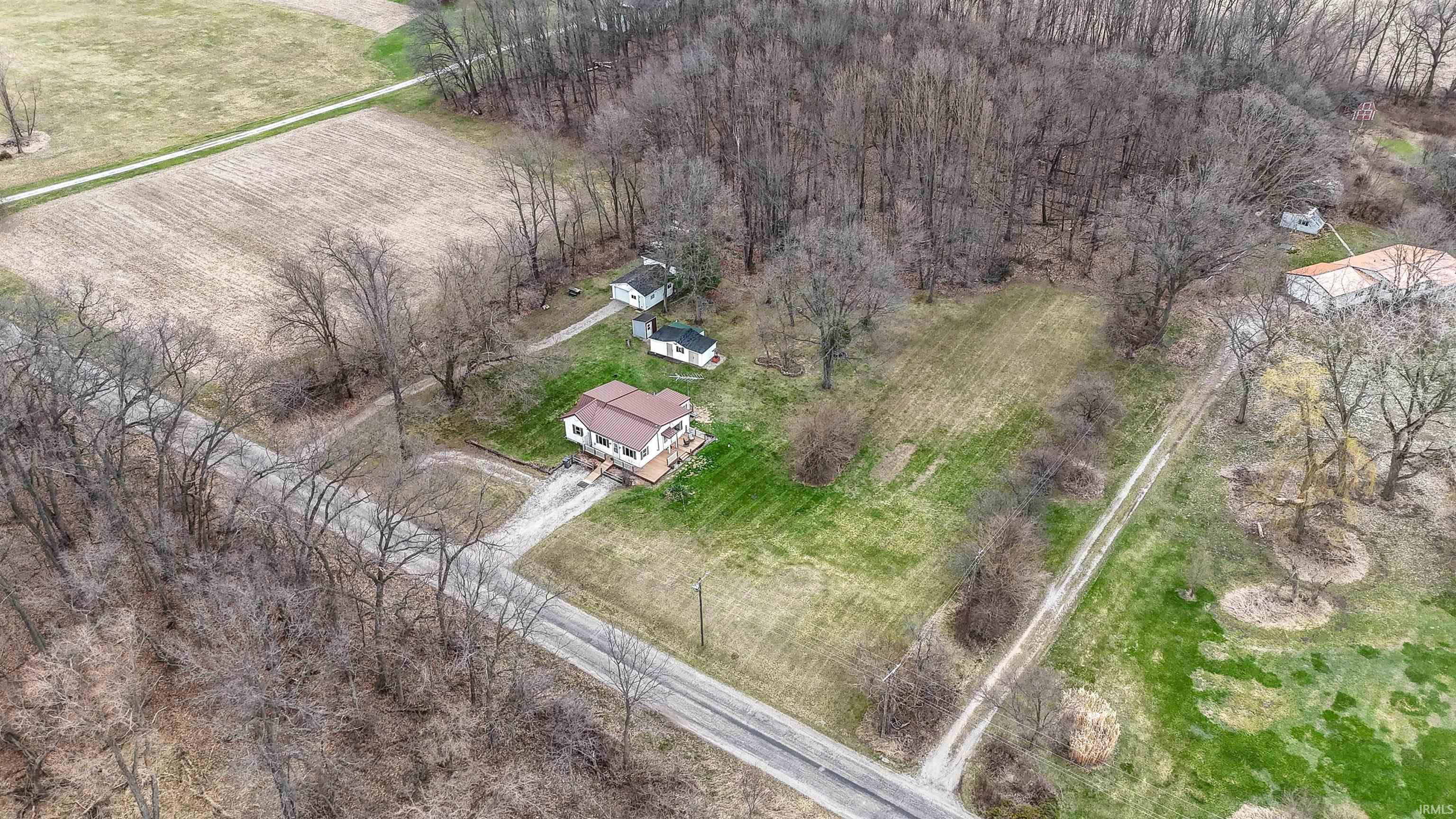 Aerial view of sparsely populated area