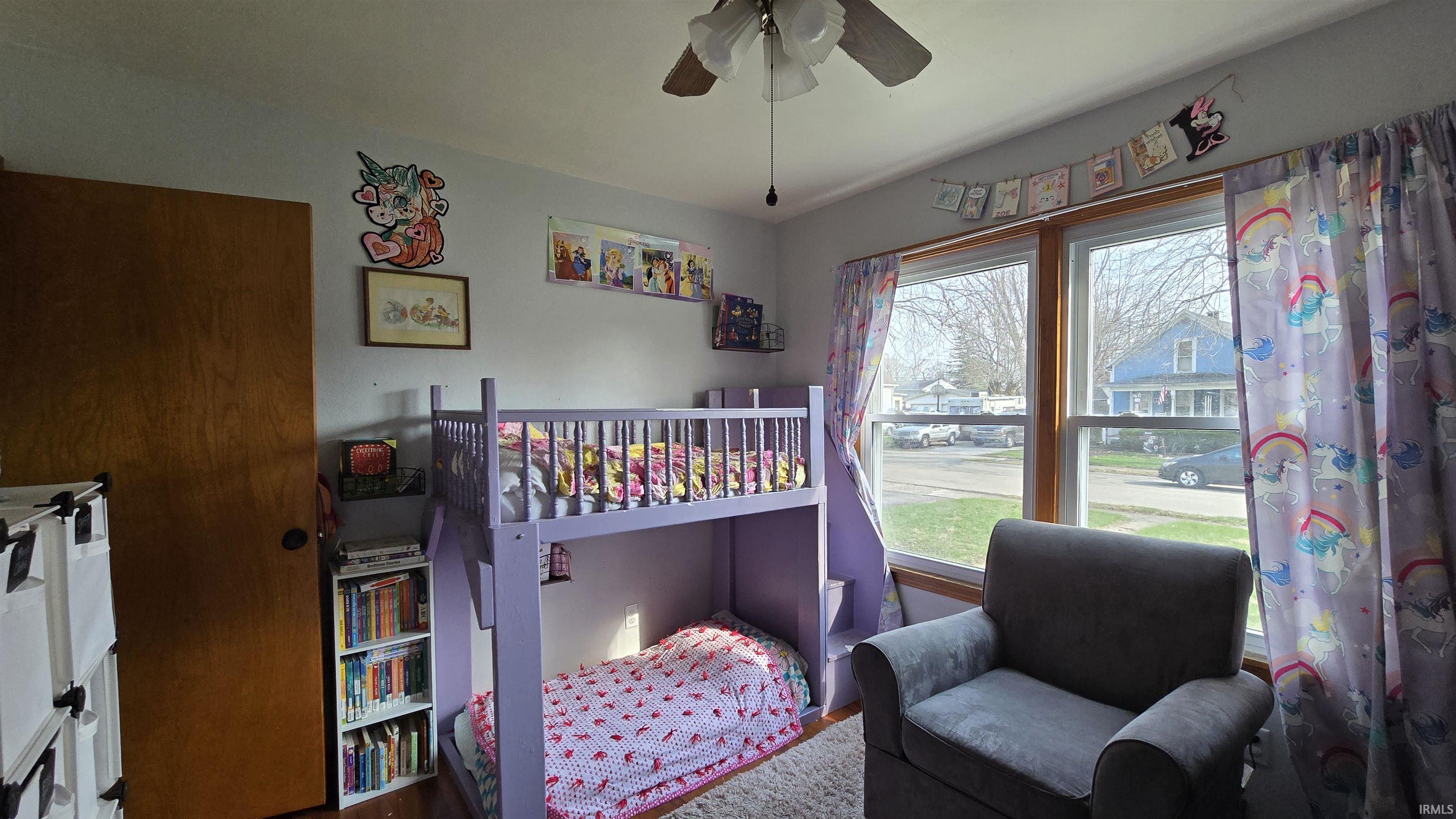 Bedroom with a ceiling fan