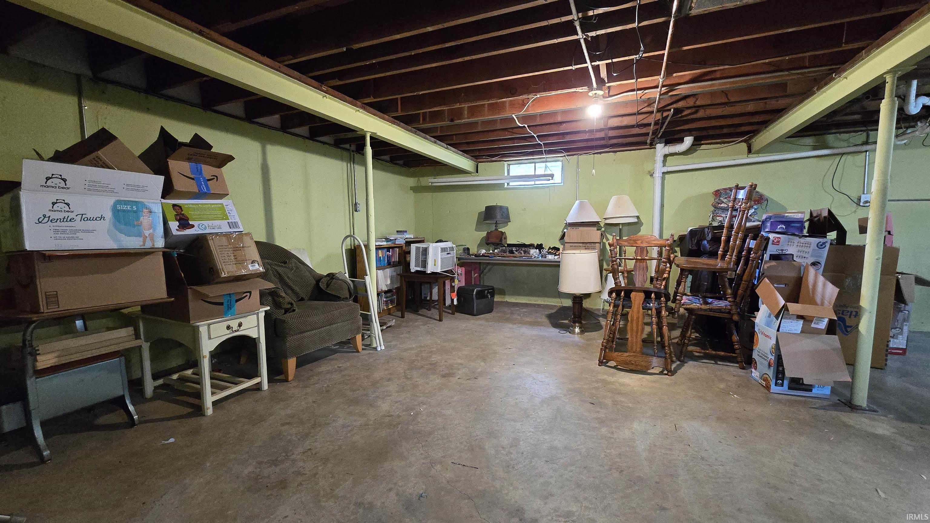 View of below grade area