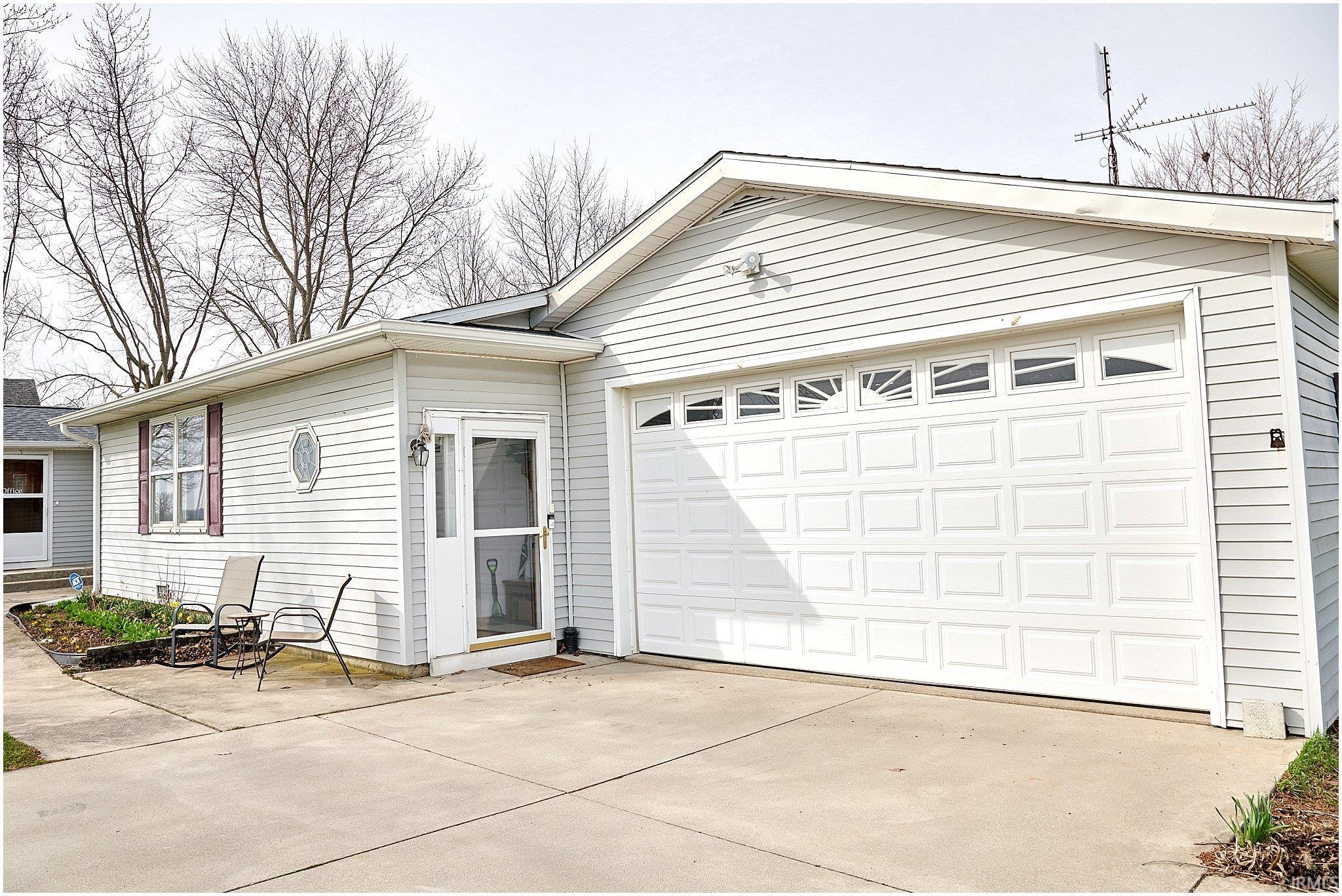 Garage with driveway