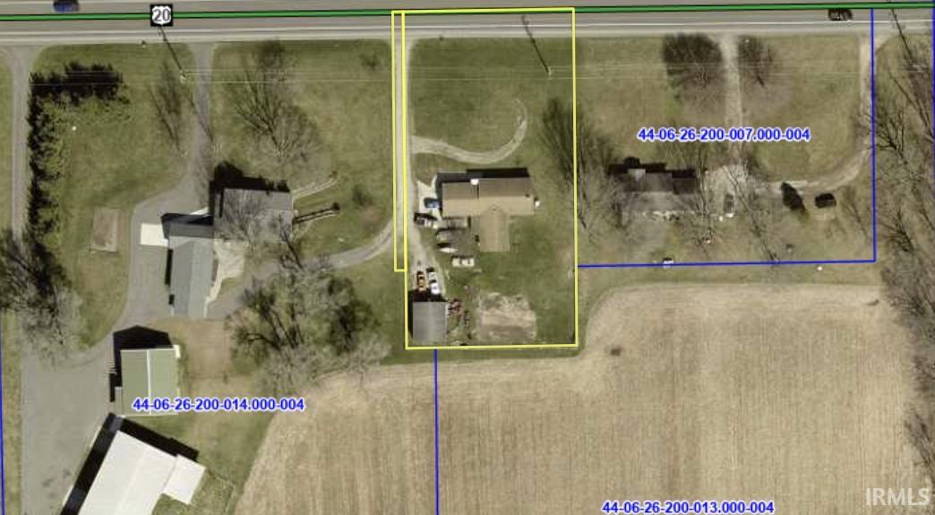Aerial Parcel Map. Displaying property boundaries and identification numbers