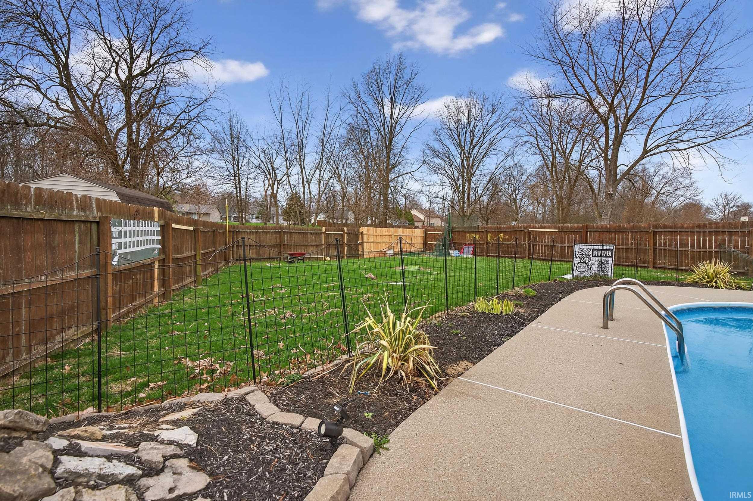 View of pool with a fenced backyard and patio surround