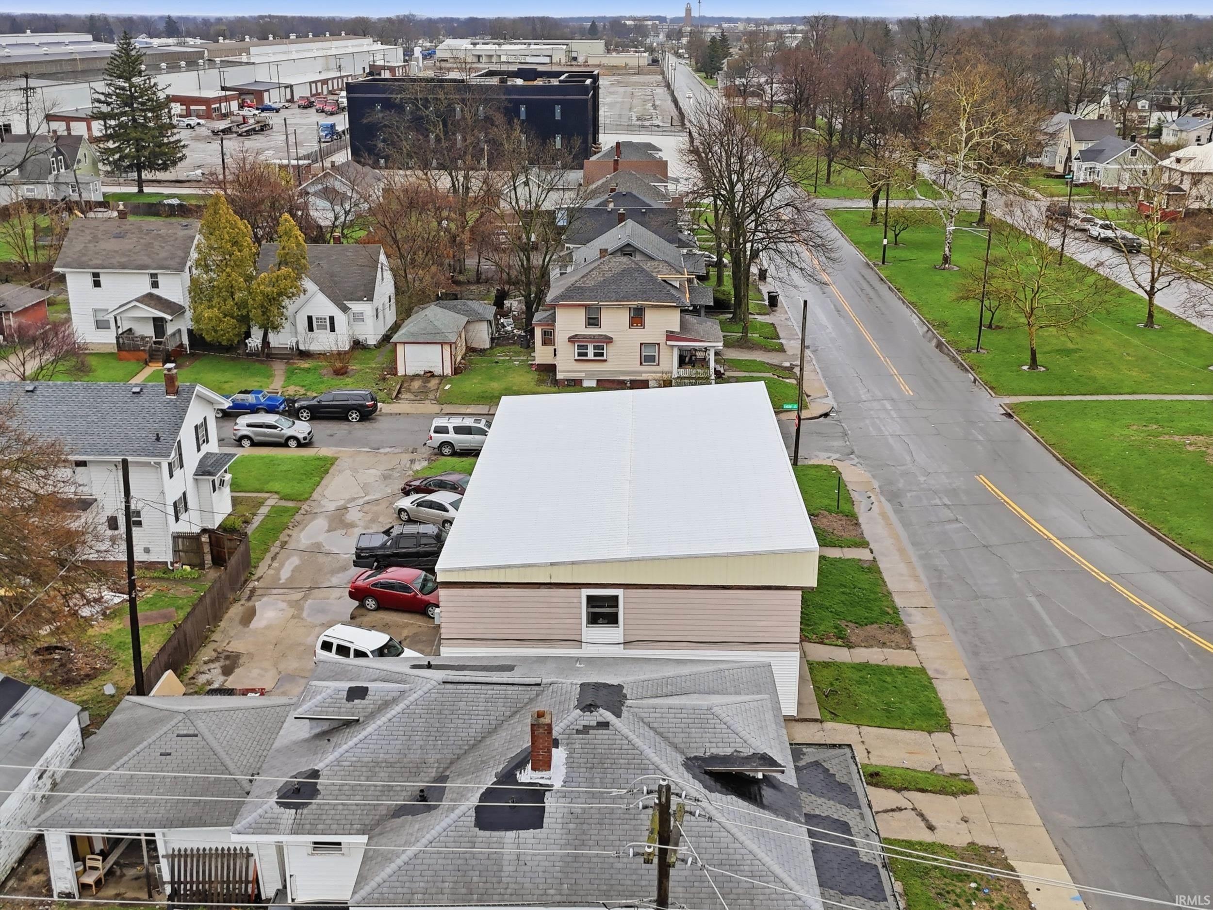 Aerial view of residential area
