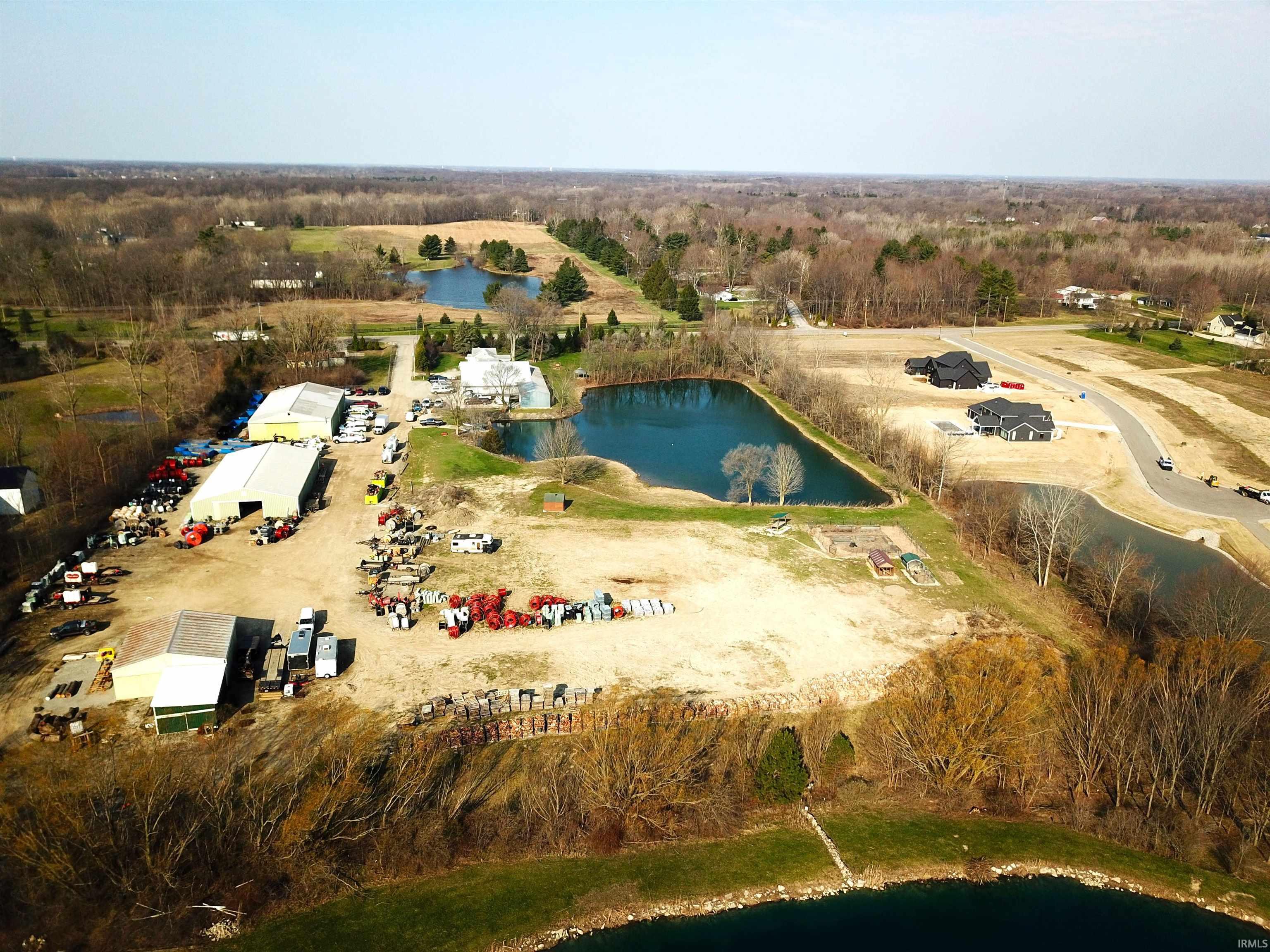 Bird's eye view of a nearby body of water