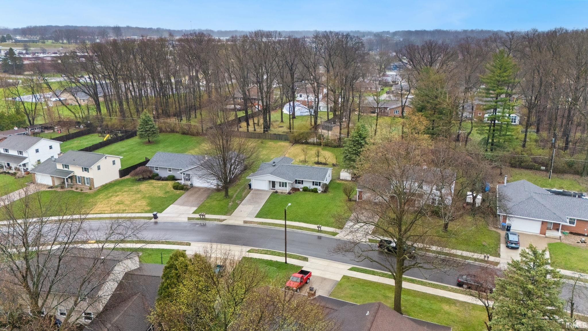 Aerial view of residential area