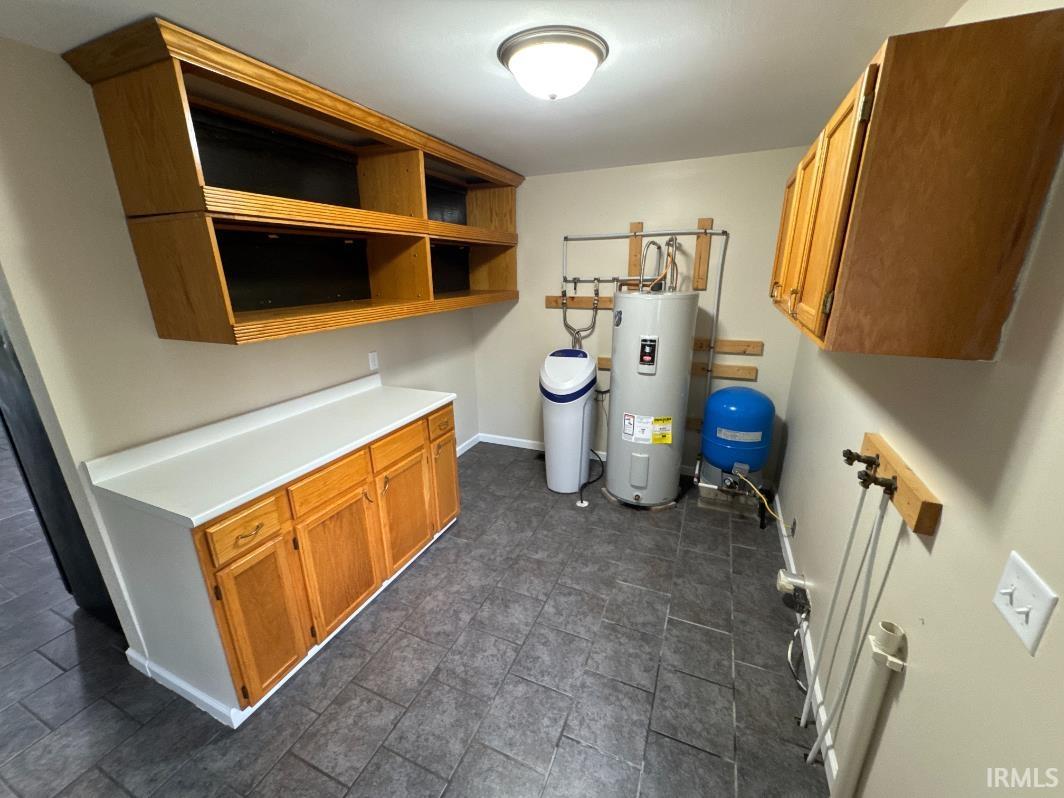 Utility room with electric water heater