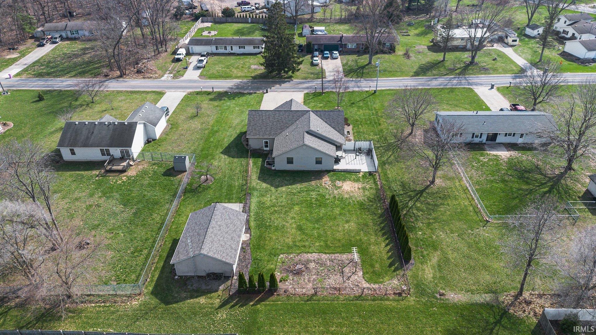 Aerial view of residential area