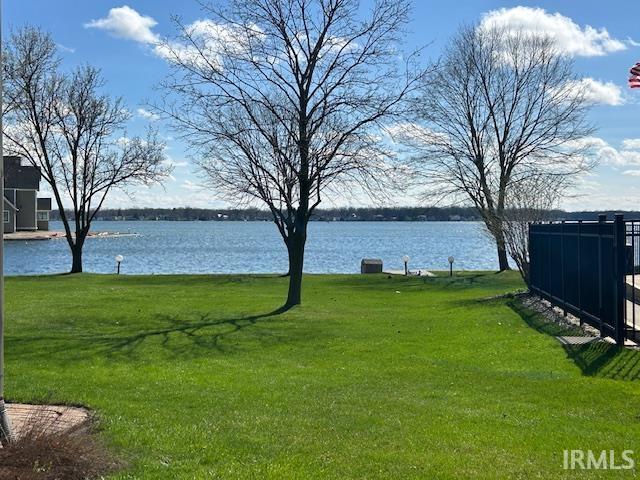View of yard featuring a water view