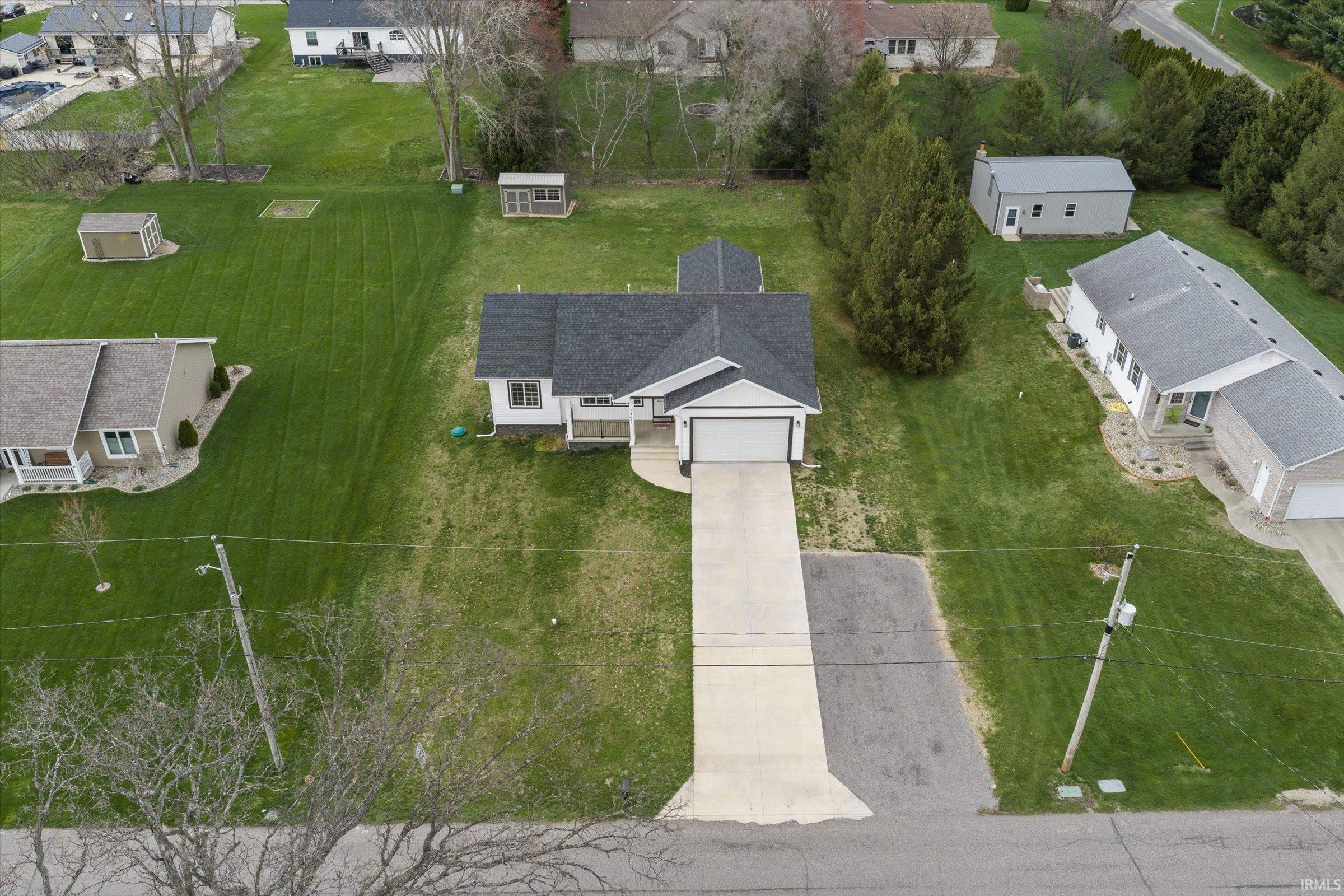 Aerial view of residential area