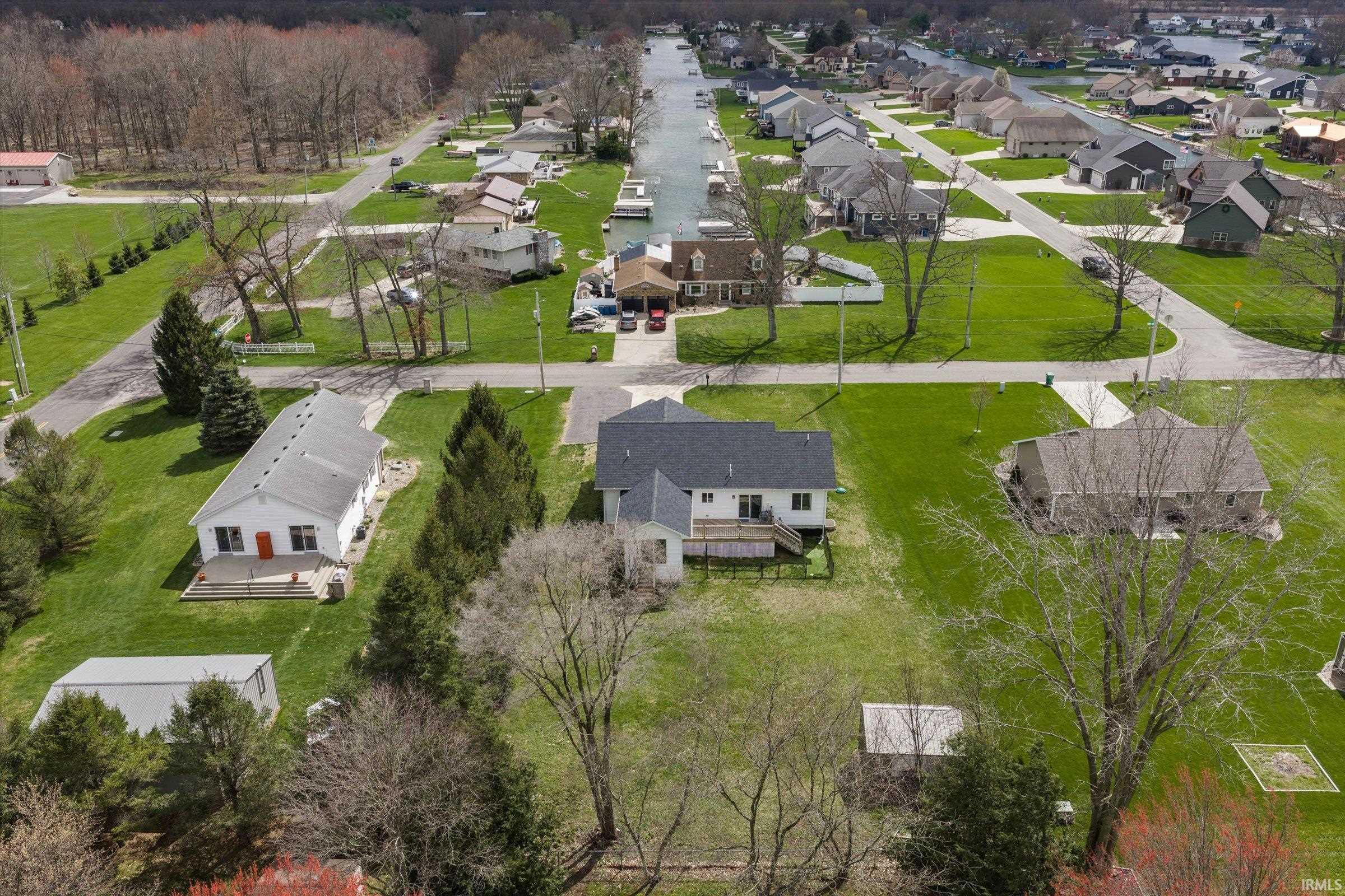 Aerial perspective of suburban area