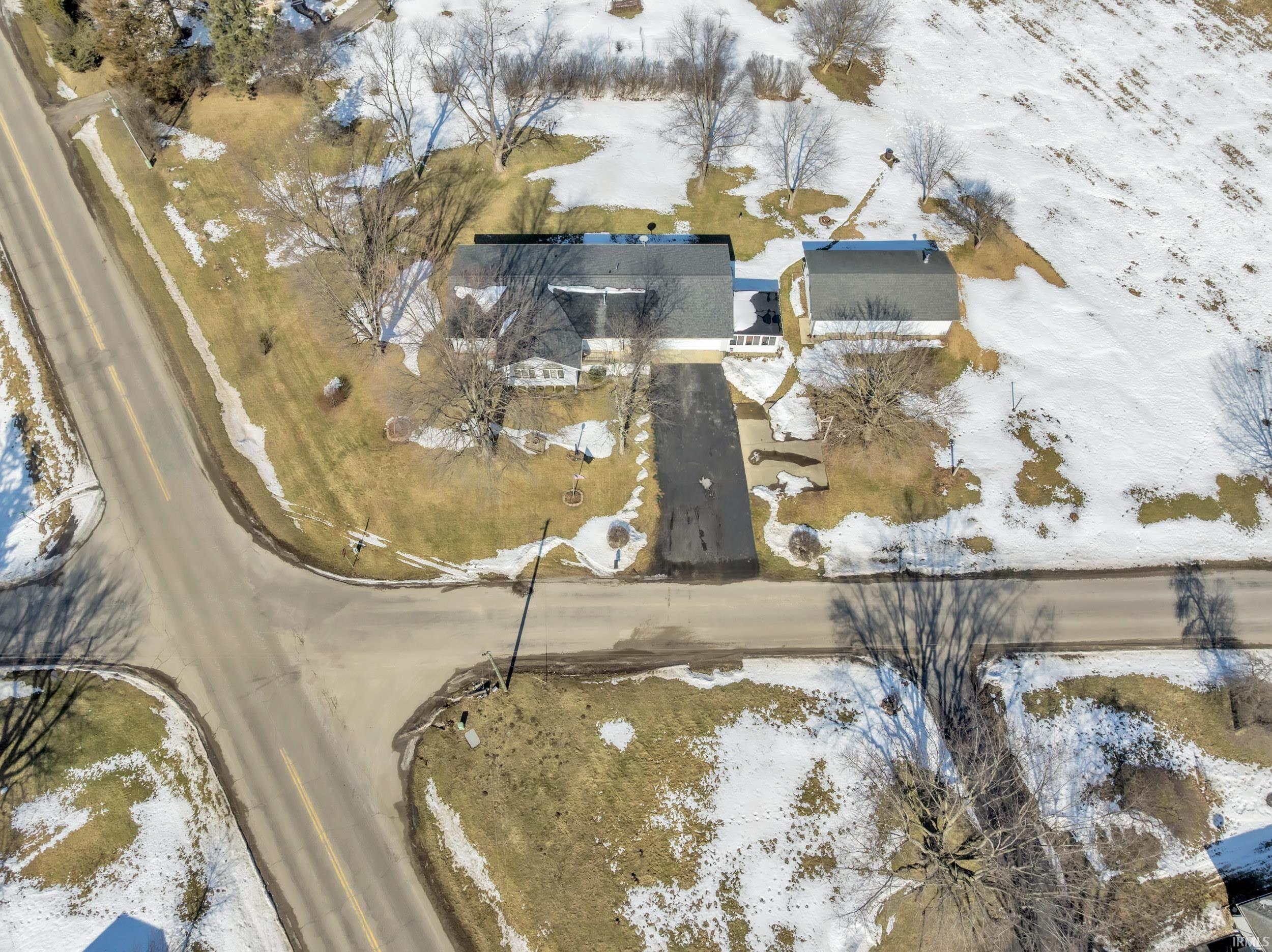 View of snowy aerial view