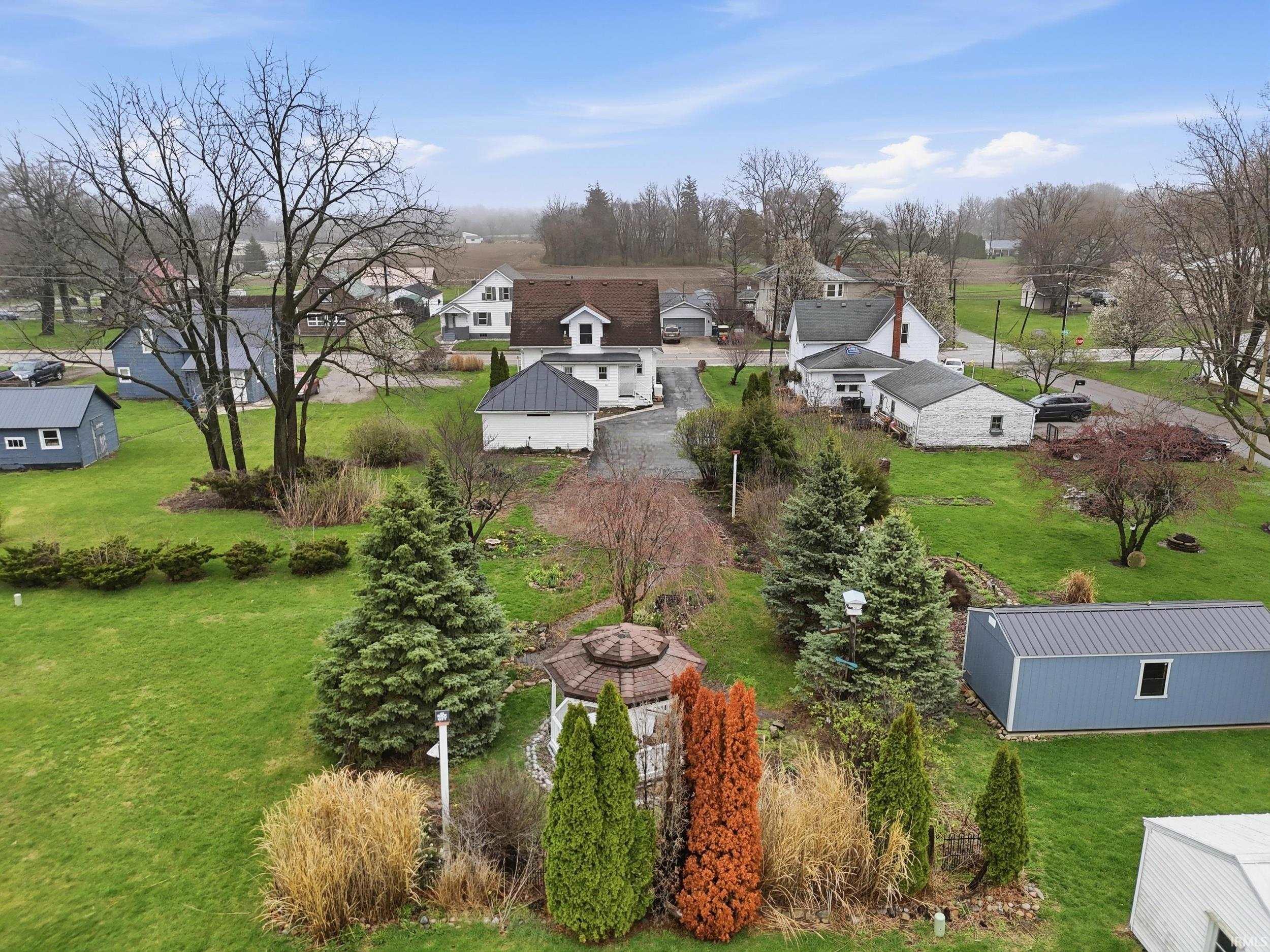 Aerial perspective of suburban area