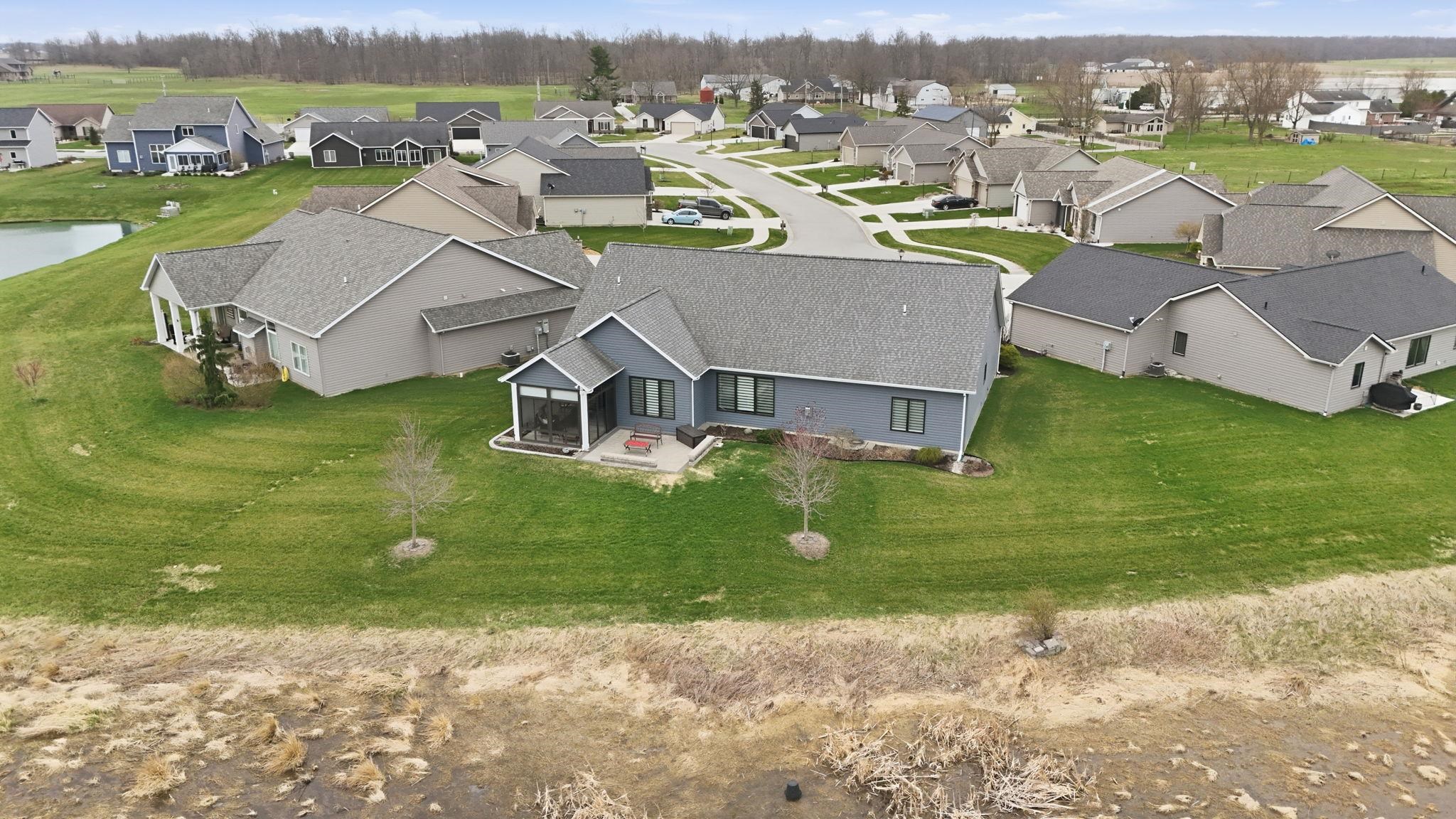 Aerial view of residential area
