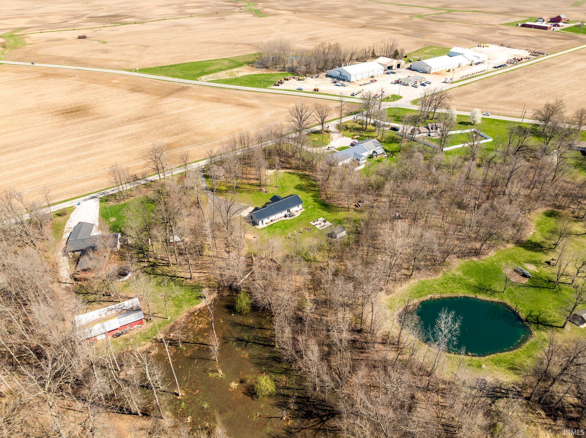Aerial view of sparsely populated area