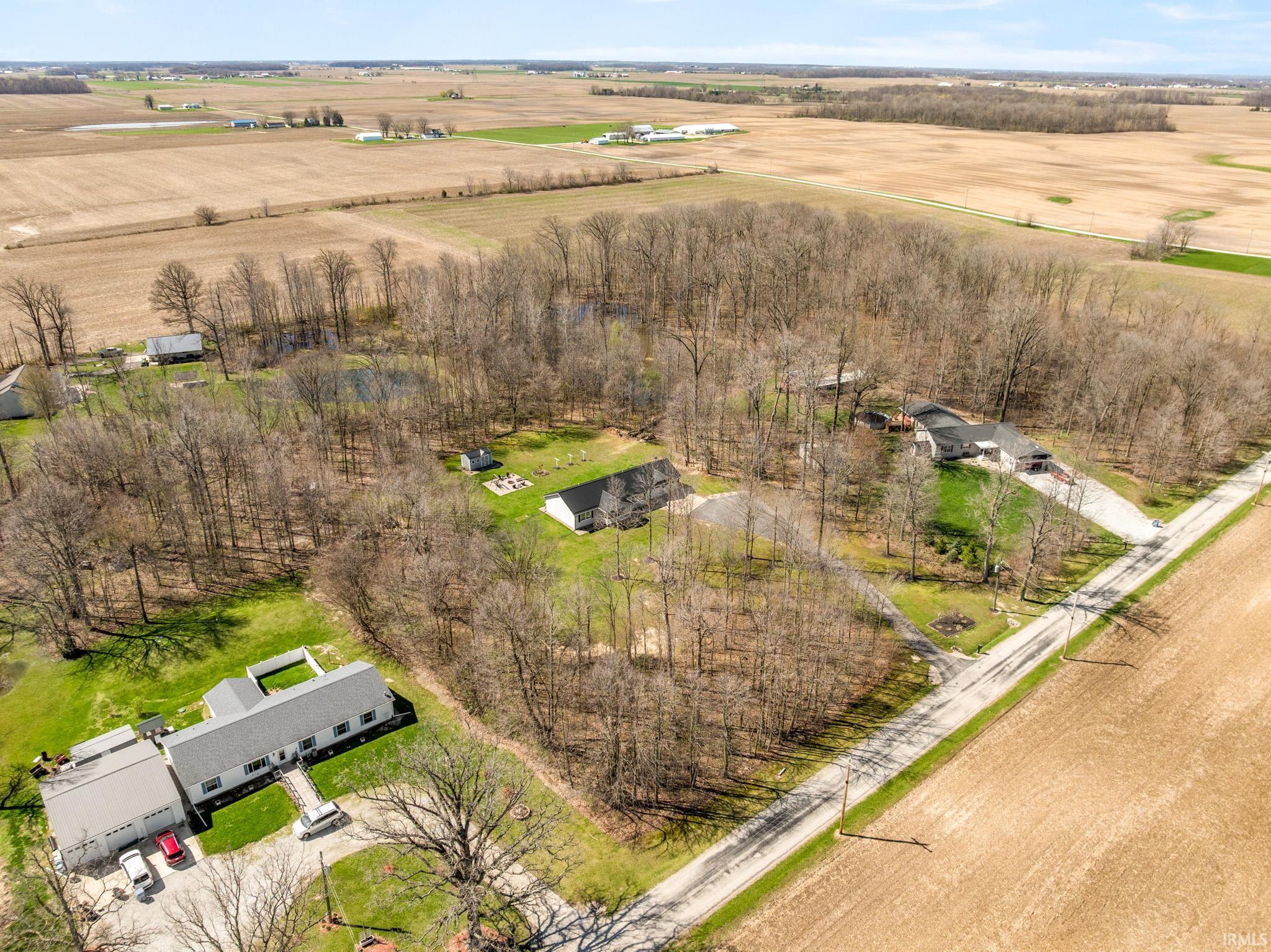 Aerial view of sparsely populated area