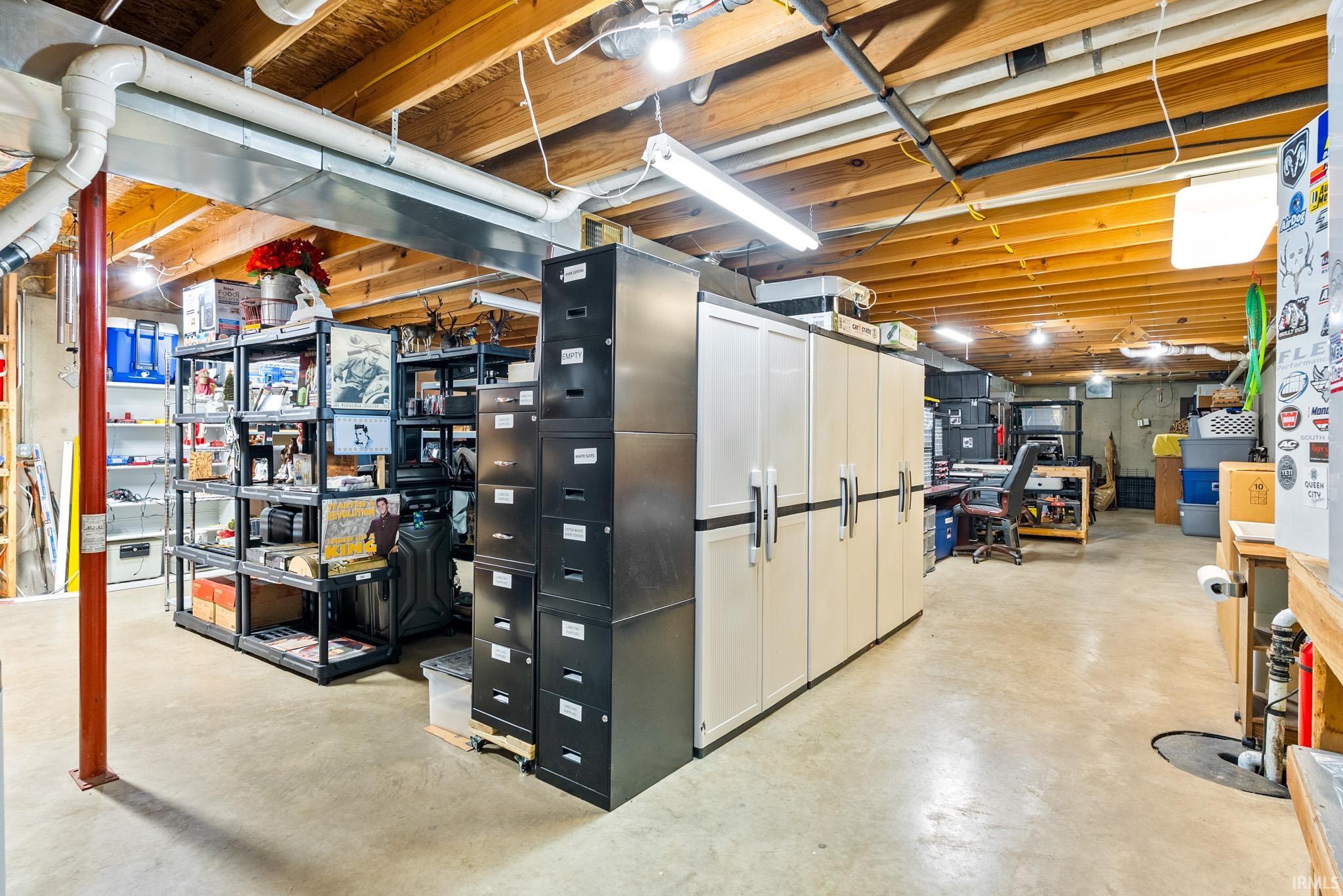 View of unfinished basement
