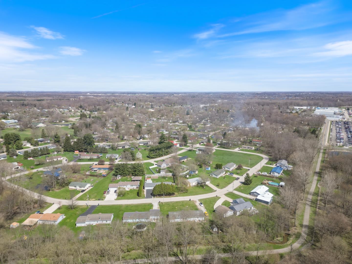 Aerial view of residential area
