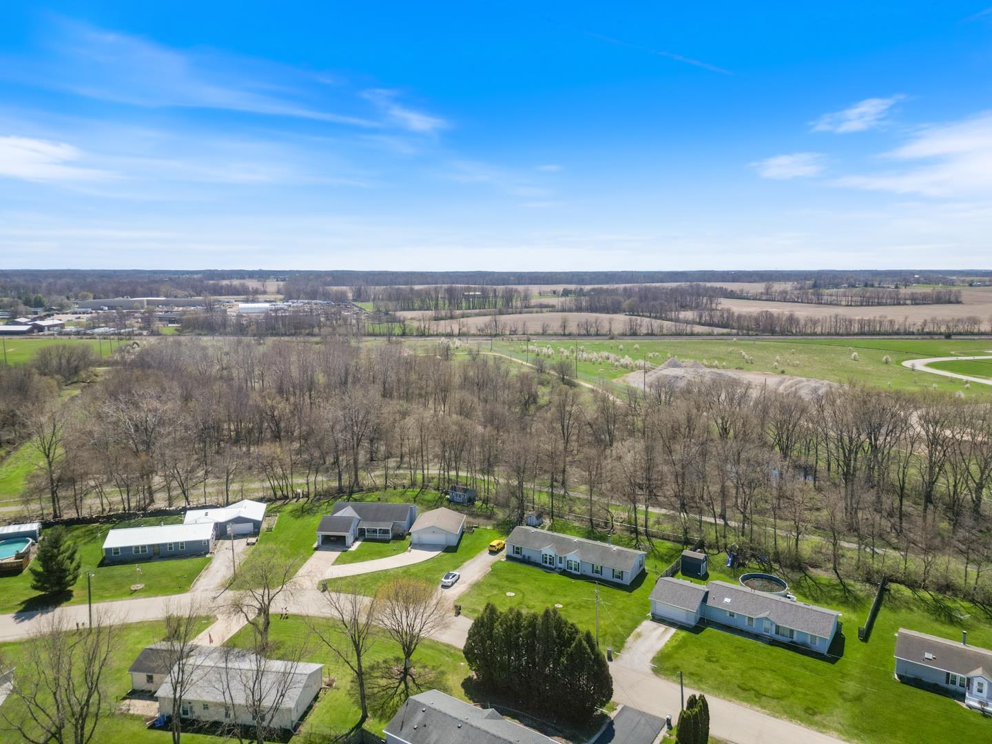 Aerial view of sparsely populated area