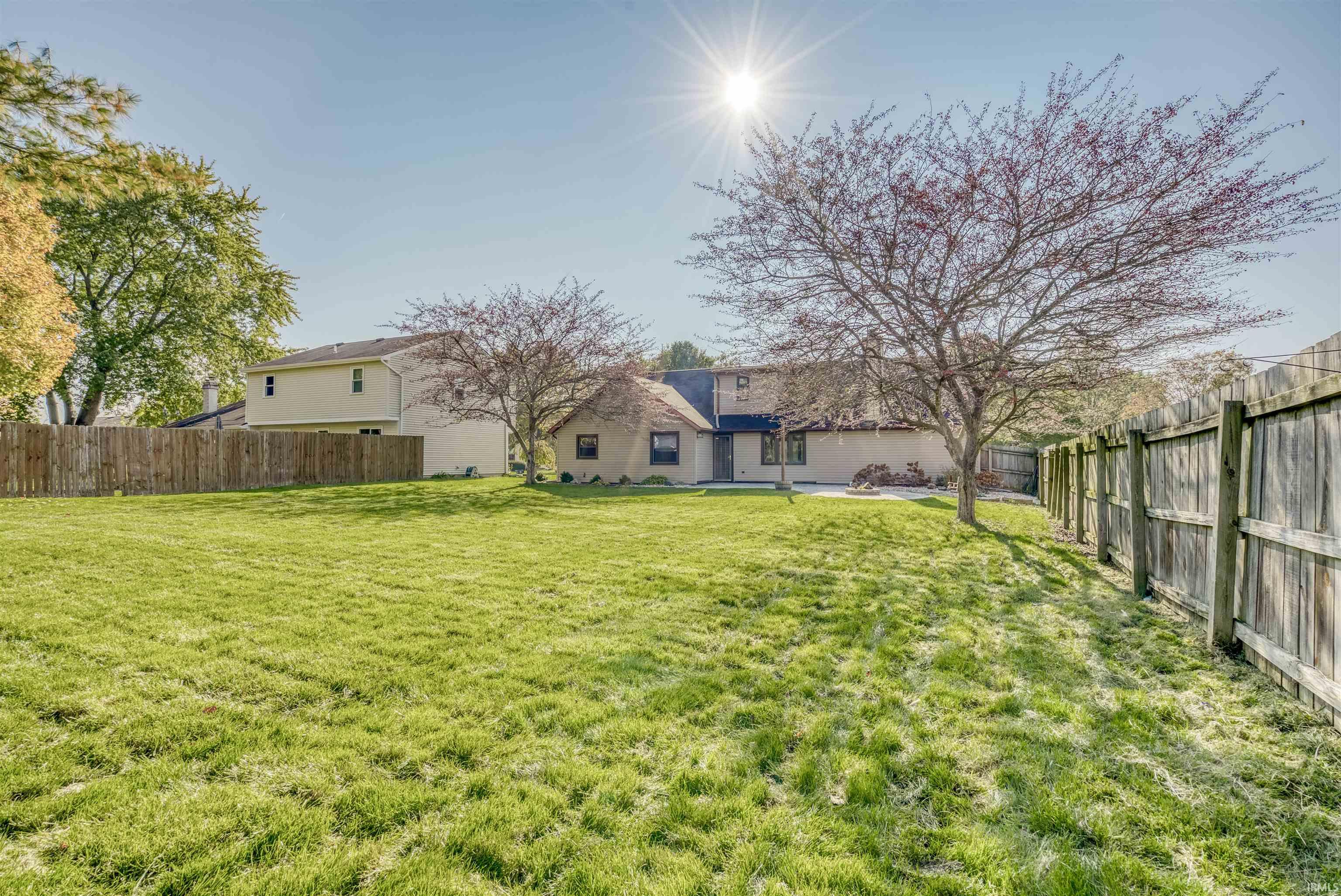 Back of property with a fenced backyard