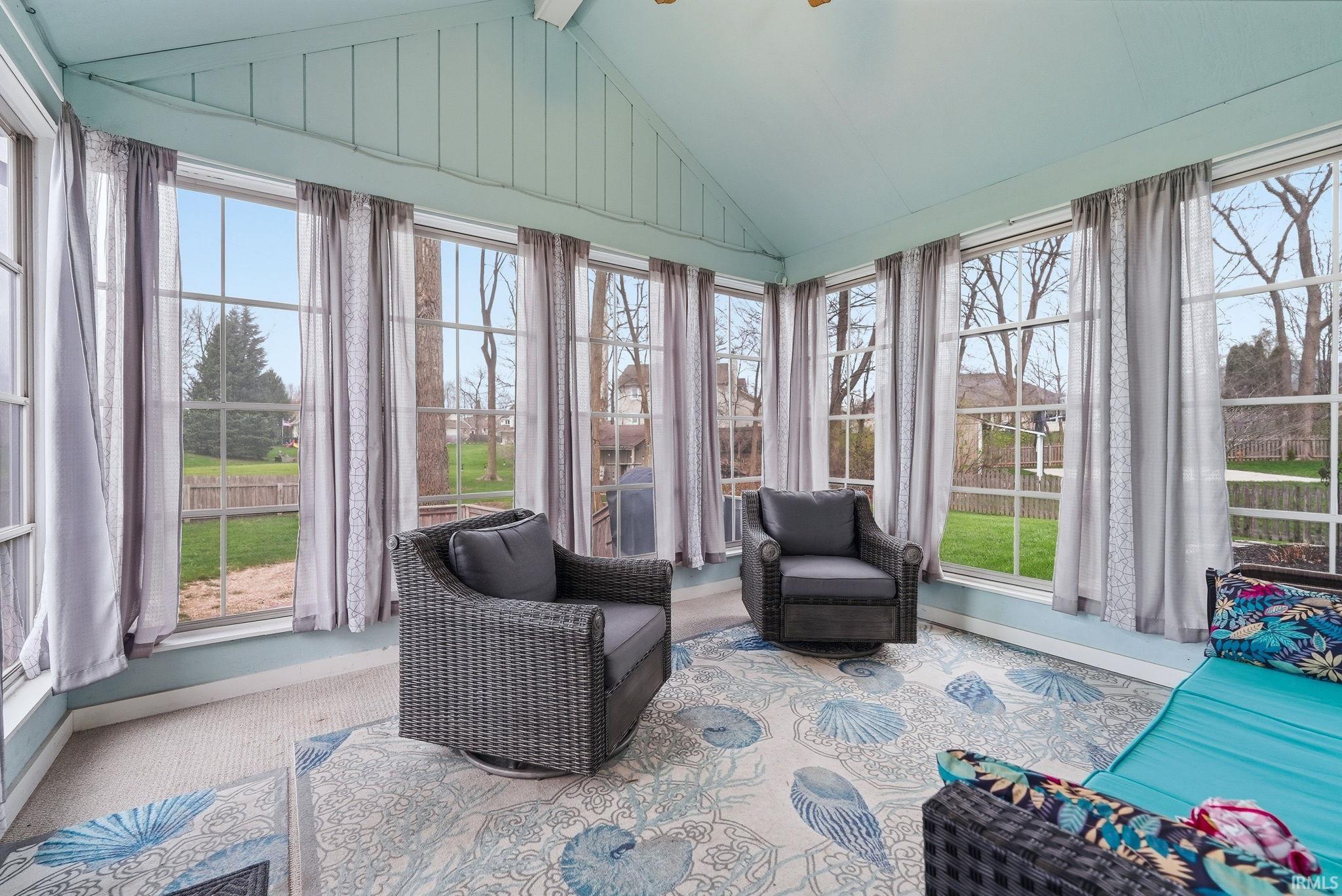 Sunroom with baseboards